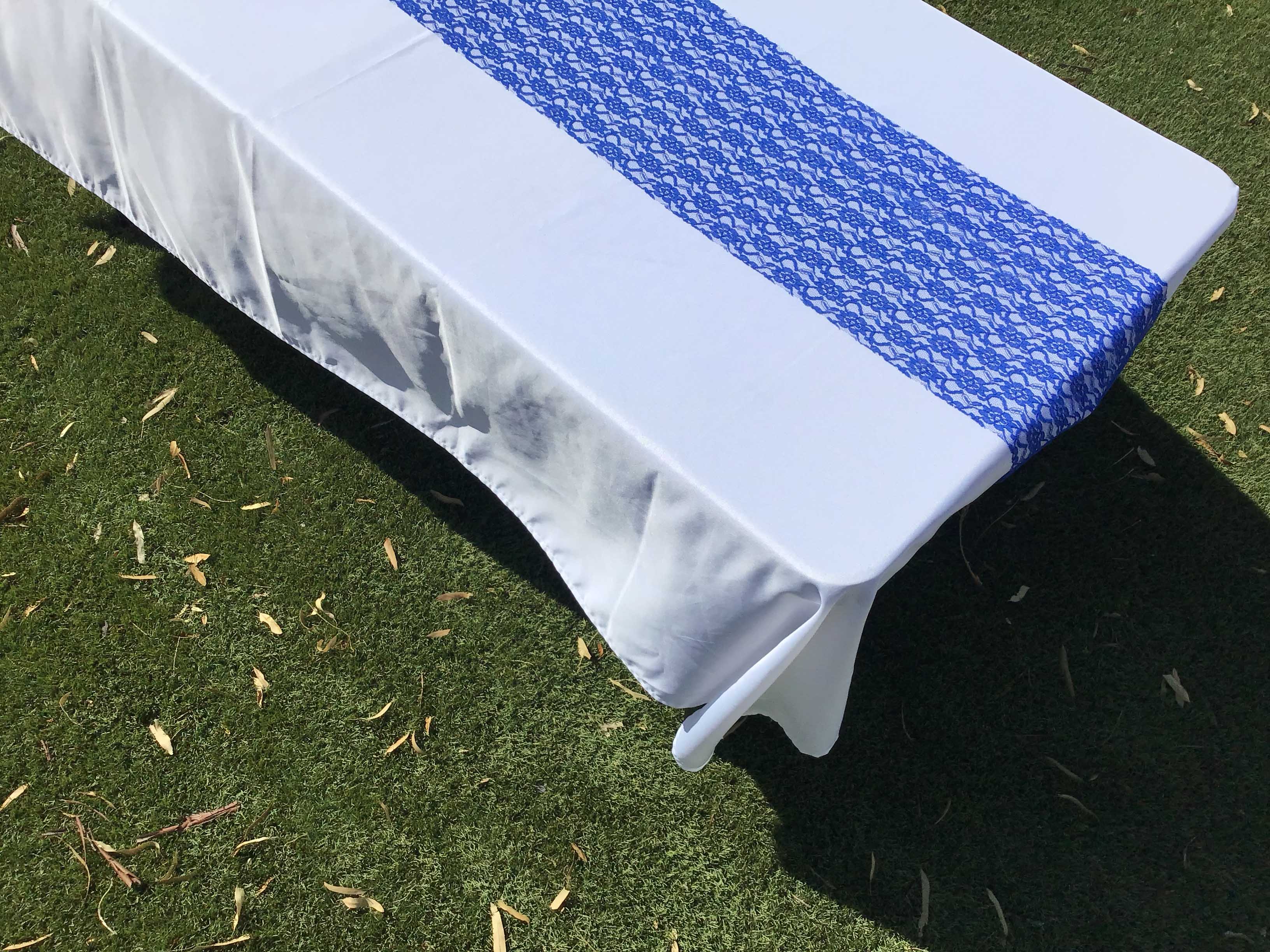 table runners (lace, royal blue) - 12 x 108