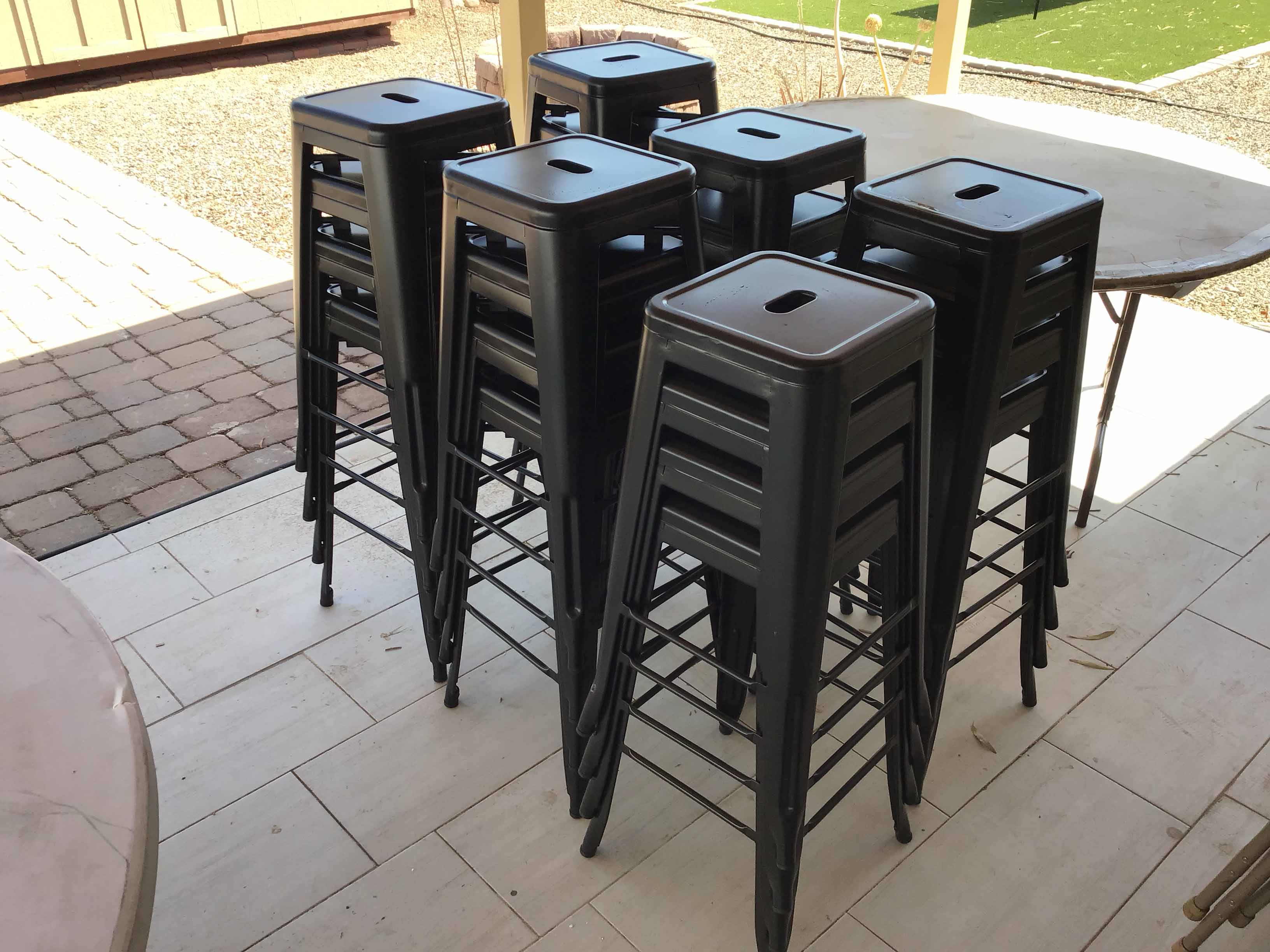bar stools (steel, black) - 30 high