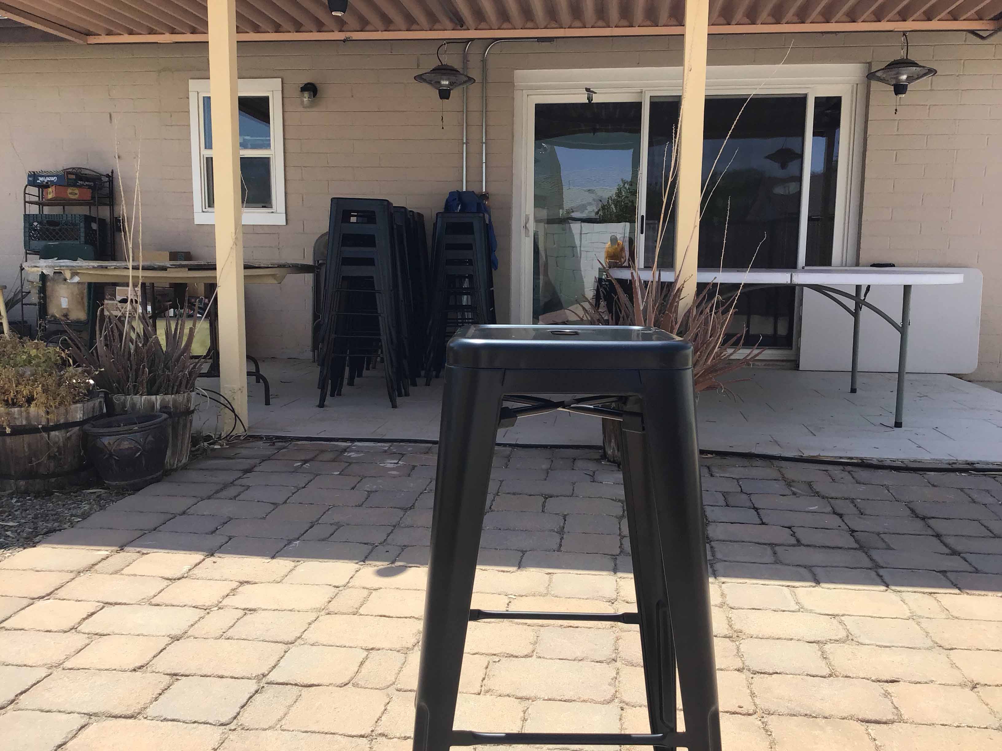 bar stools (steel, black) - 30 high