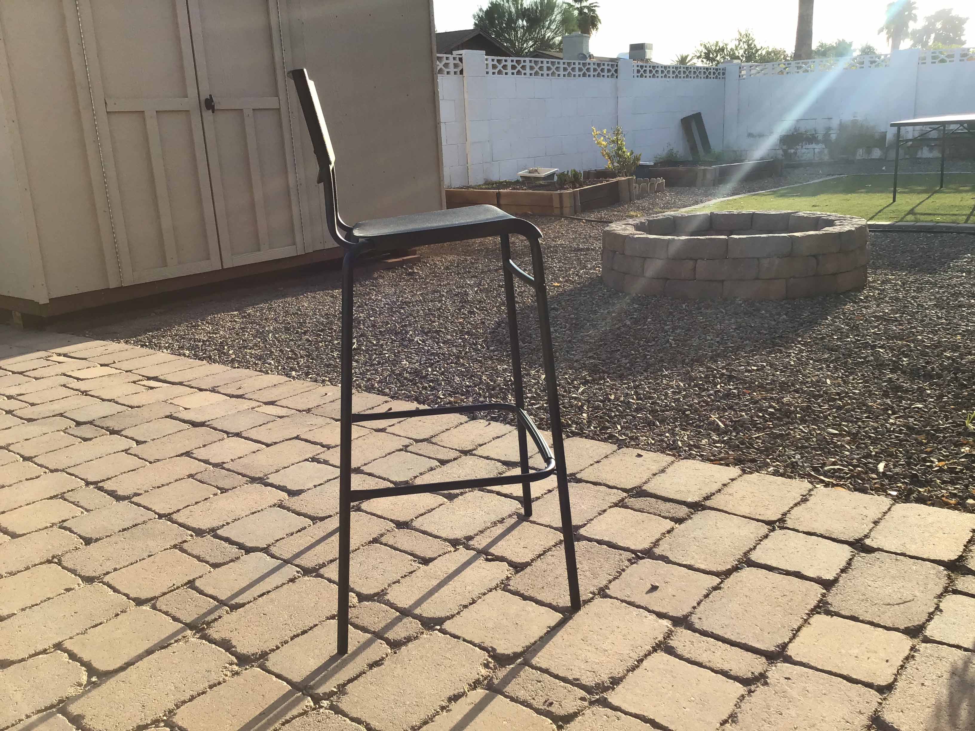 bar stools (steel/plastic, black, with backrest) - 30 seat height