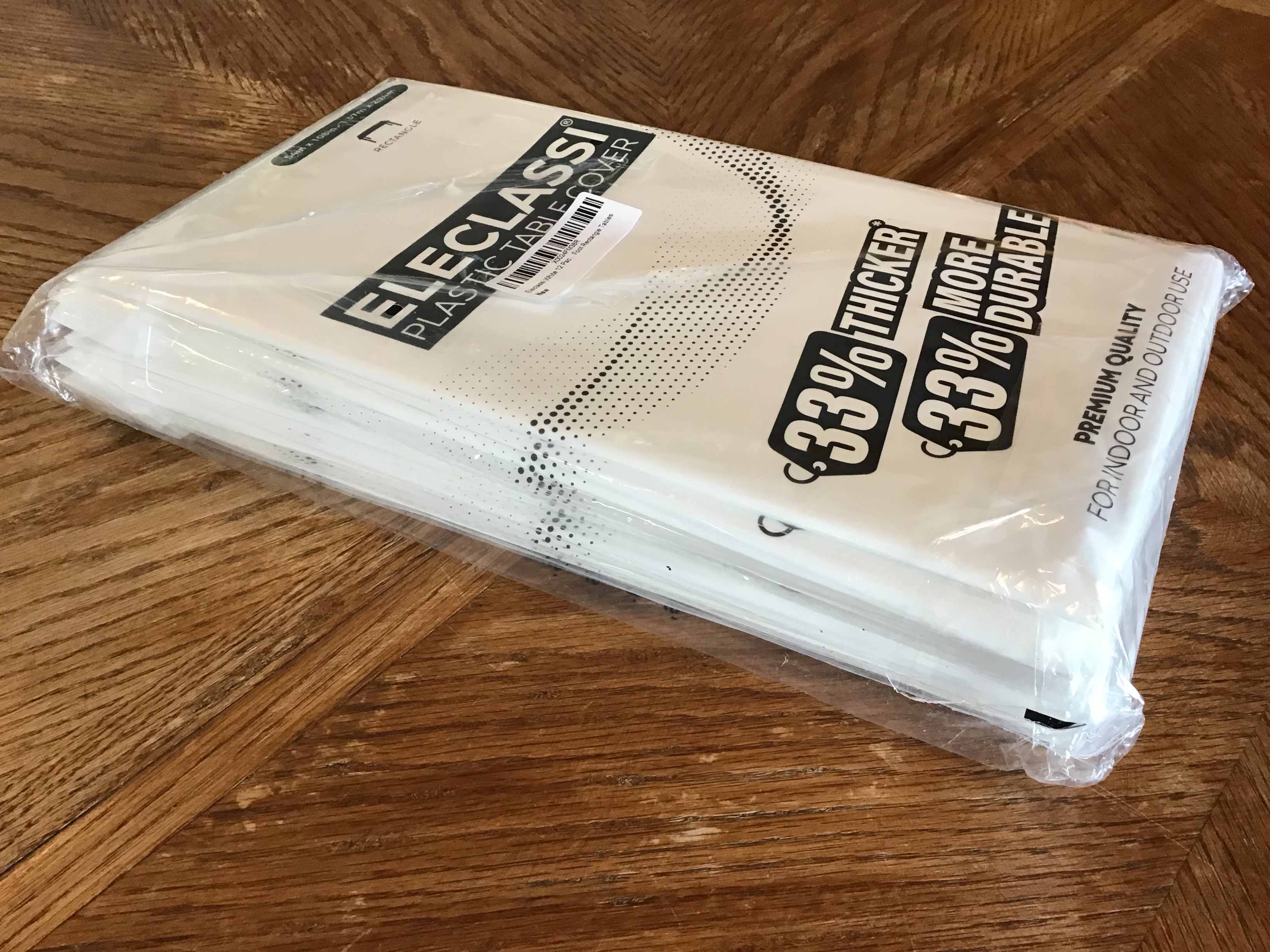 rectangle tablecloth (white, plastic, disposable) - 54 x 108