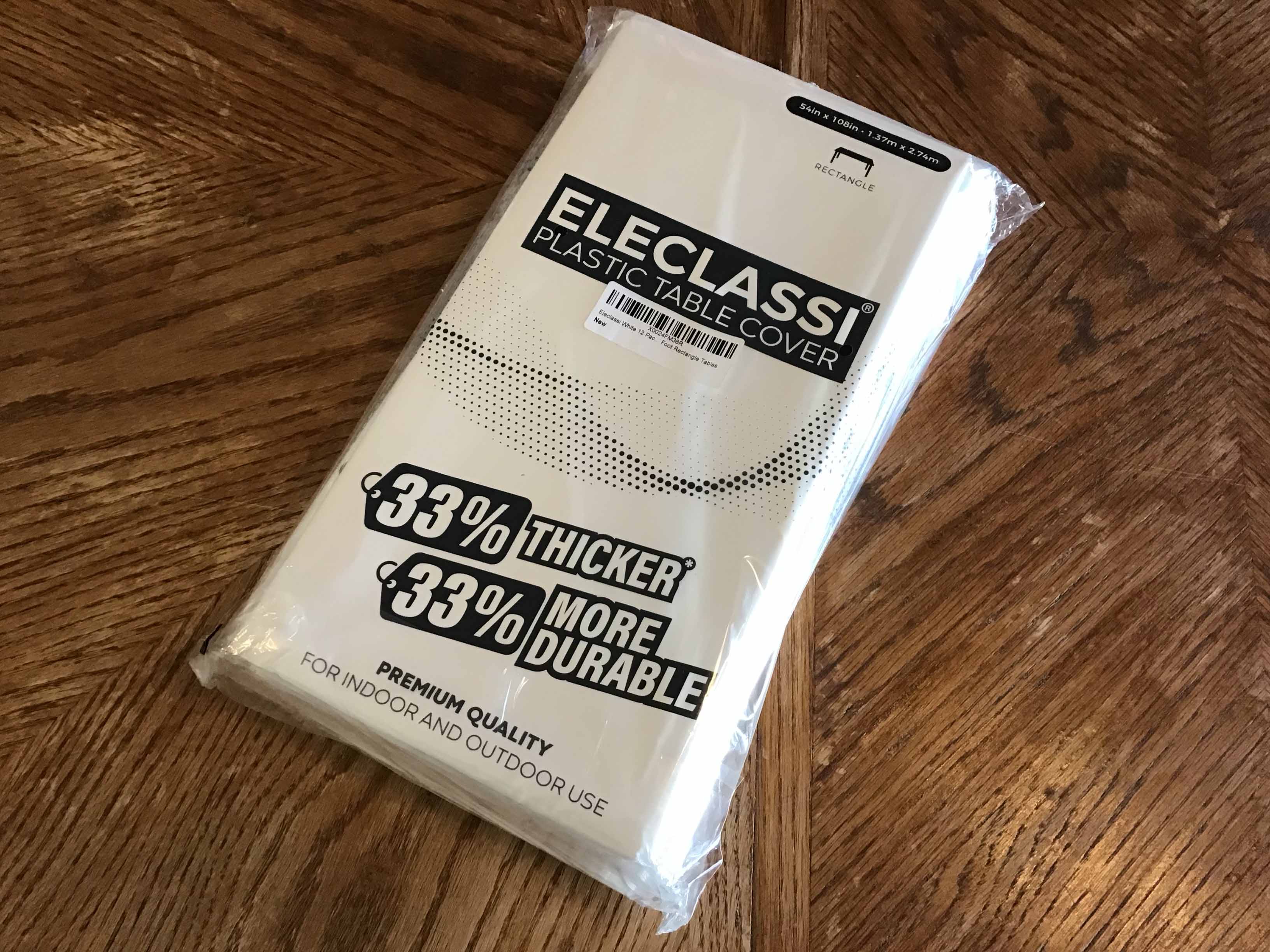 rectangle tablecloth (white, plastic, disposable) - 54 x 108