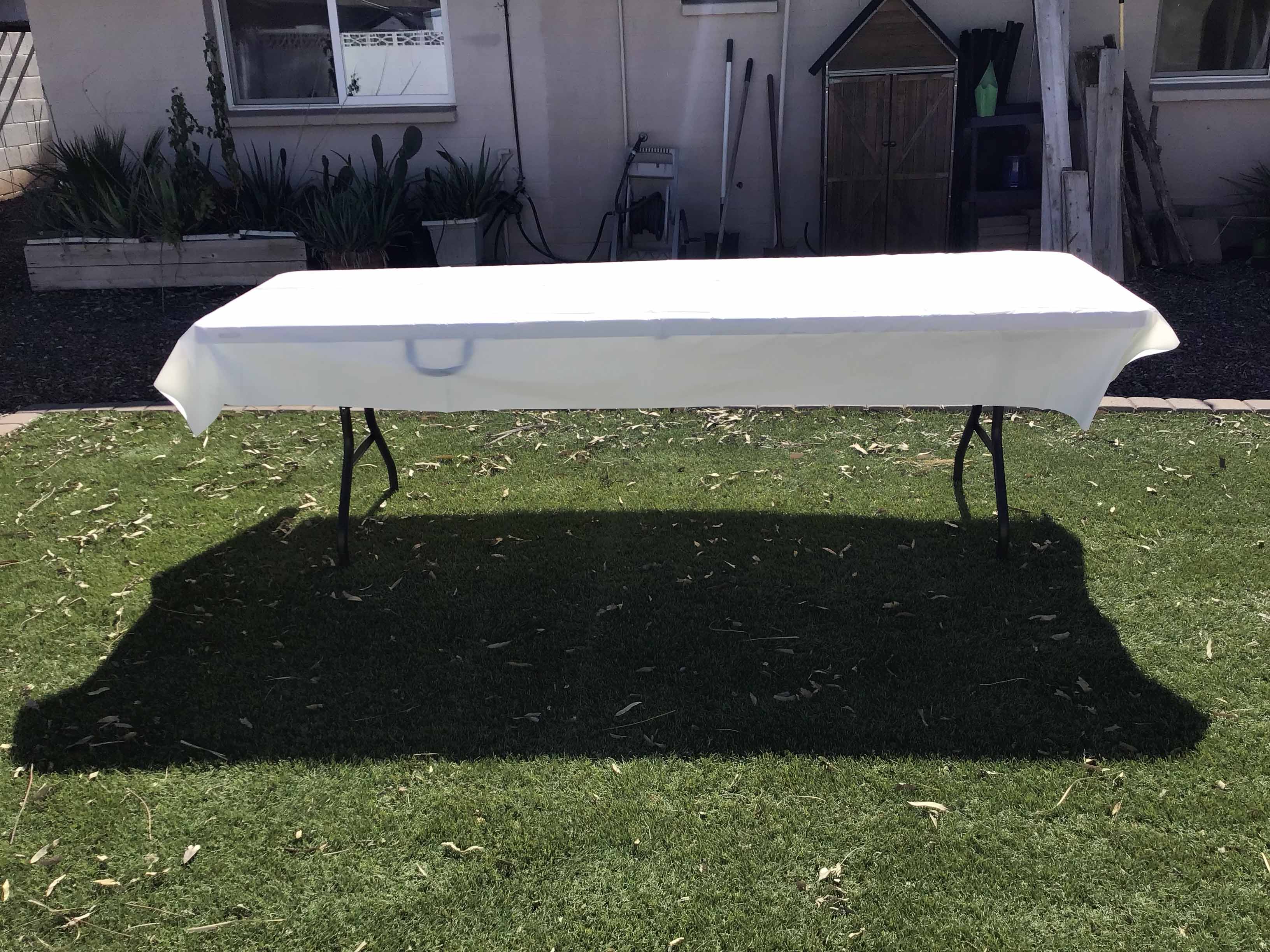 rectangle tablecloth (white, plastic, disposable) - 54 x 108