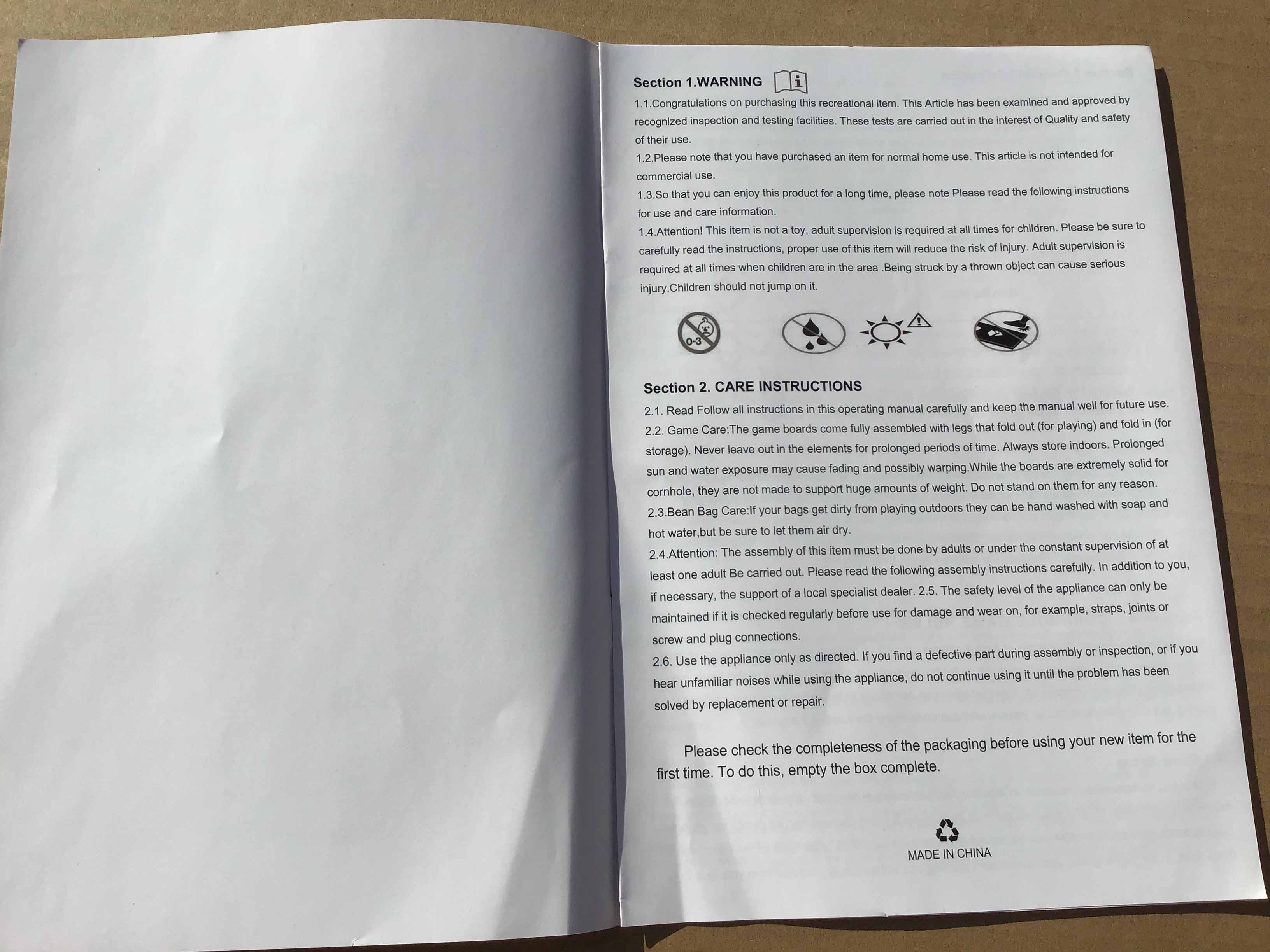 cornhole beanbag toss set