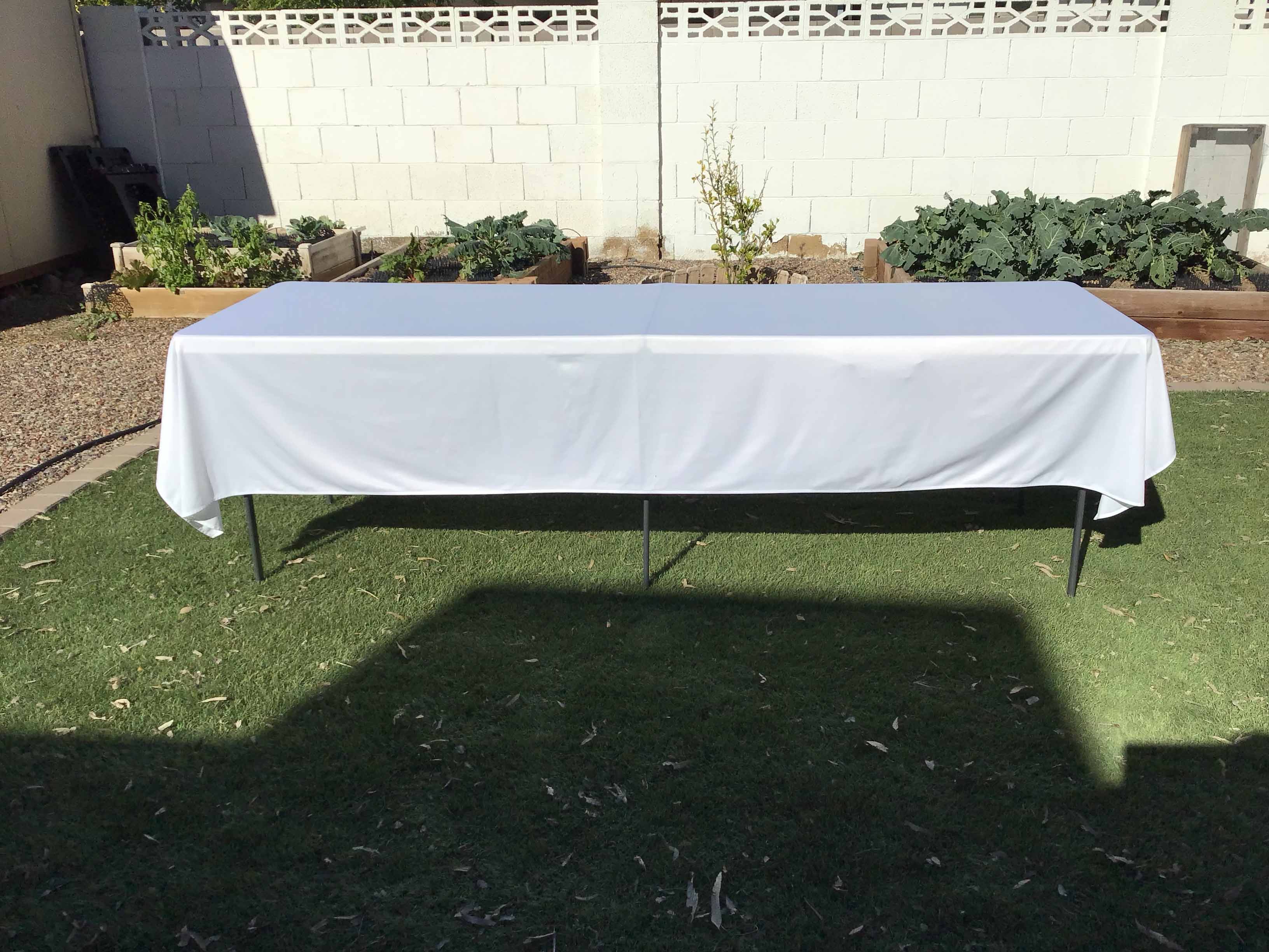 rectangle tablecloths (wrinkle-free scuba, white) - 55 x 120