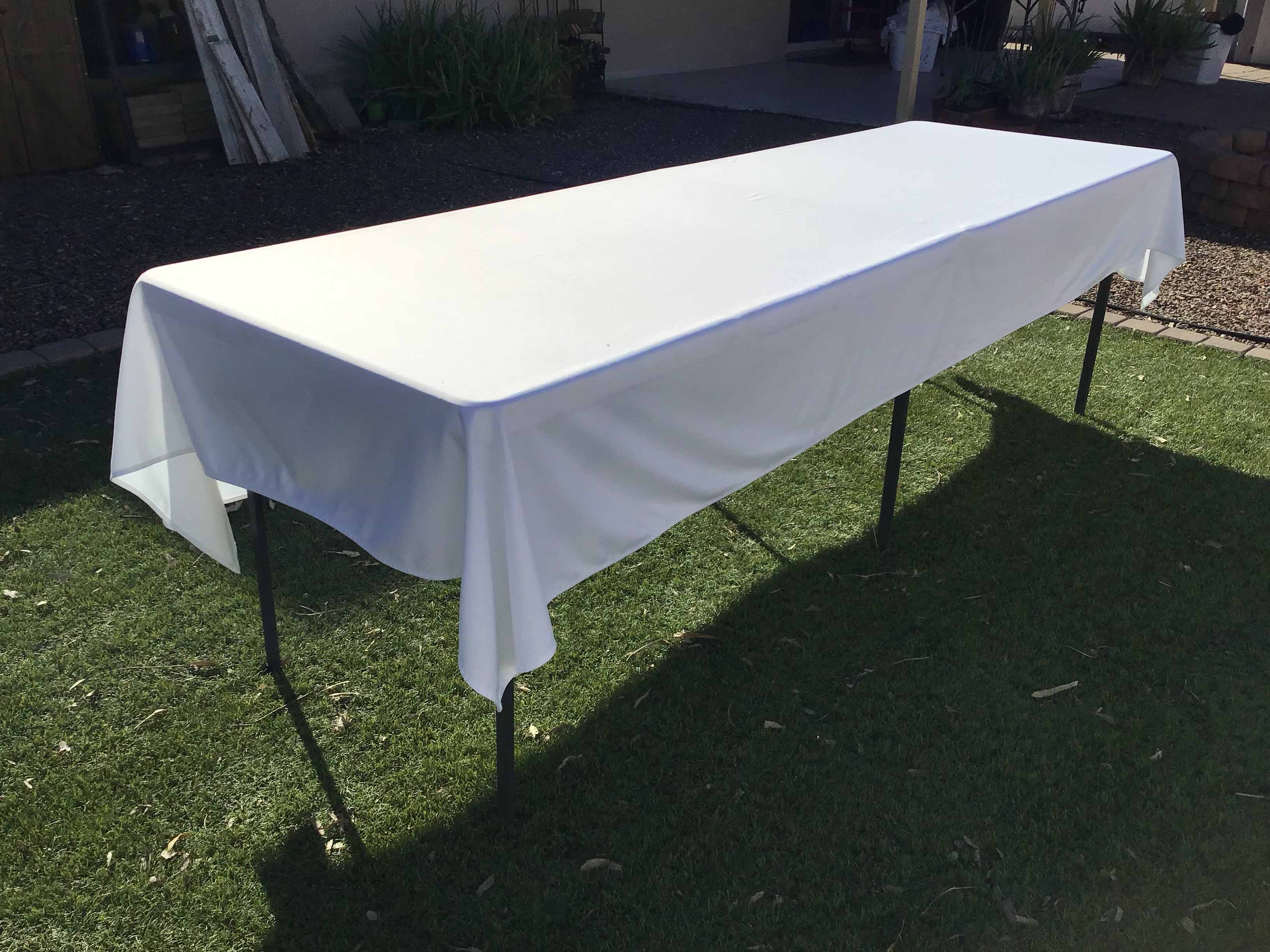 rectangle tablecloths (wrinkle-free scuba, white) - 55 x 120