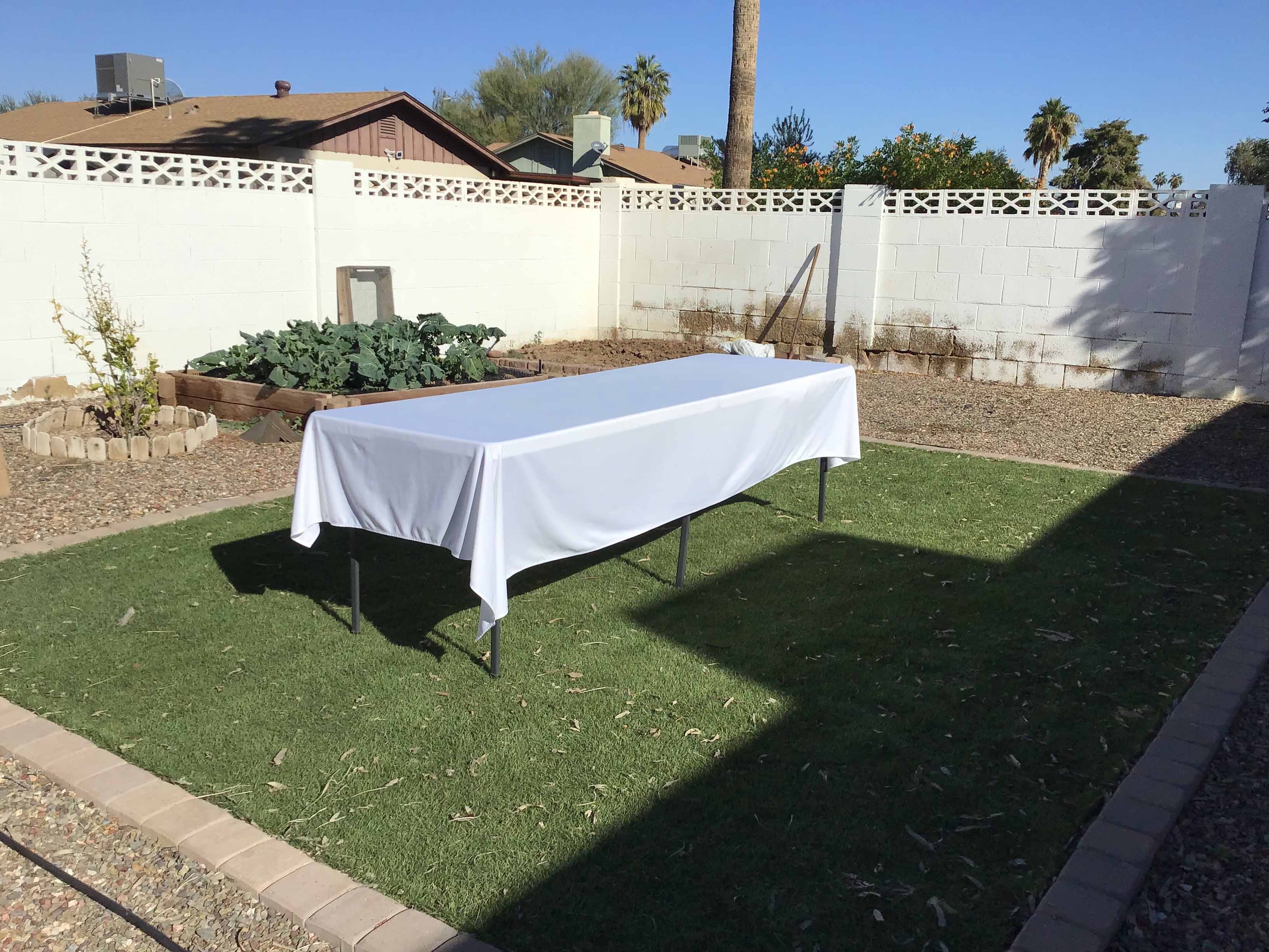 rectangle tablecloths (wrinkle-free scuba, white) - 55 x 120