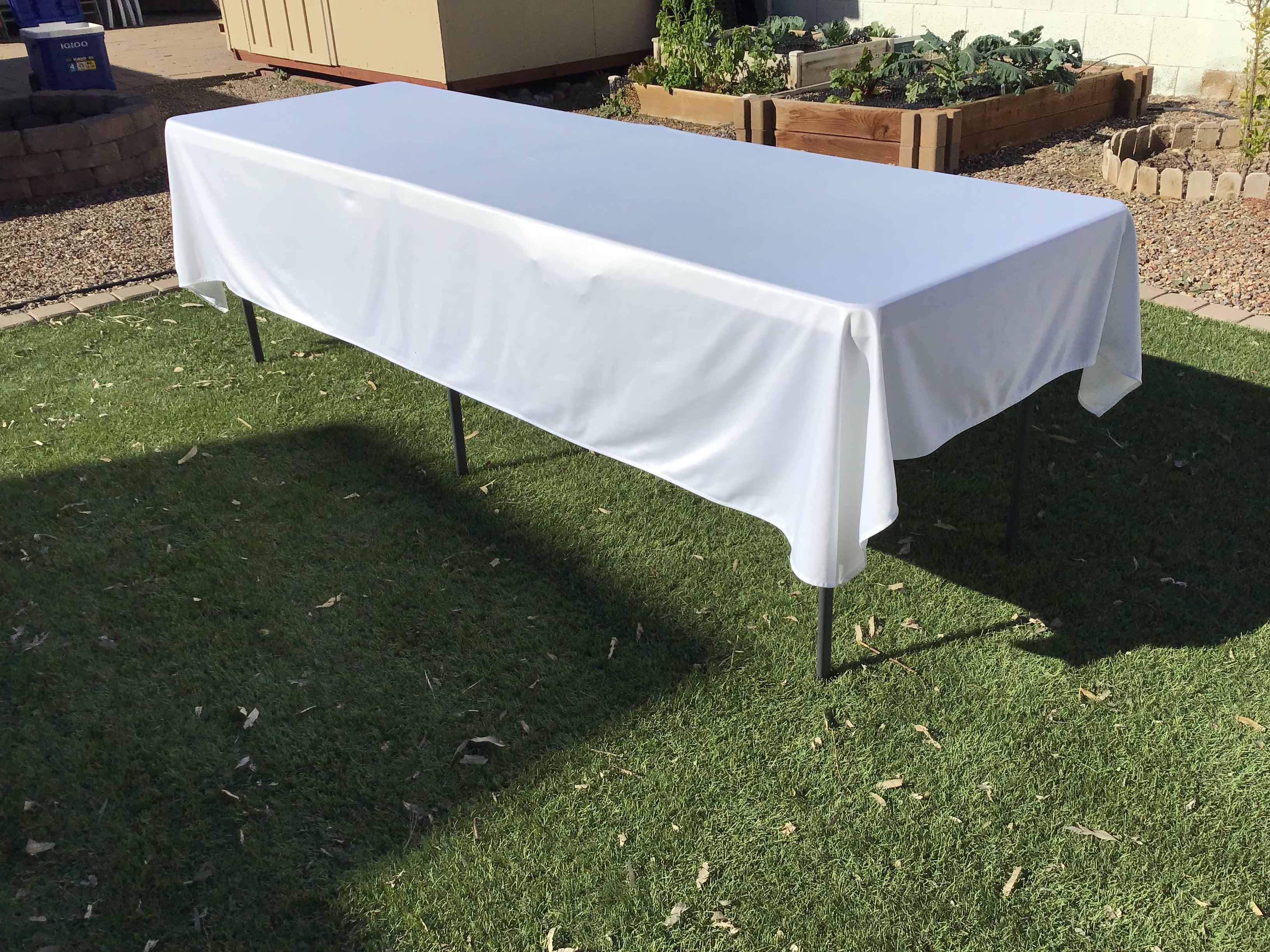 rectangle tablecloths (wrinkle-free scuba, white) - 55 x 120