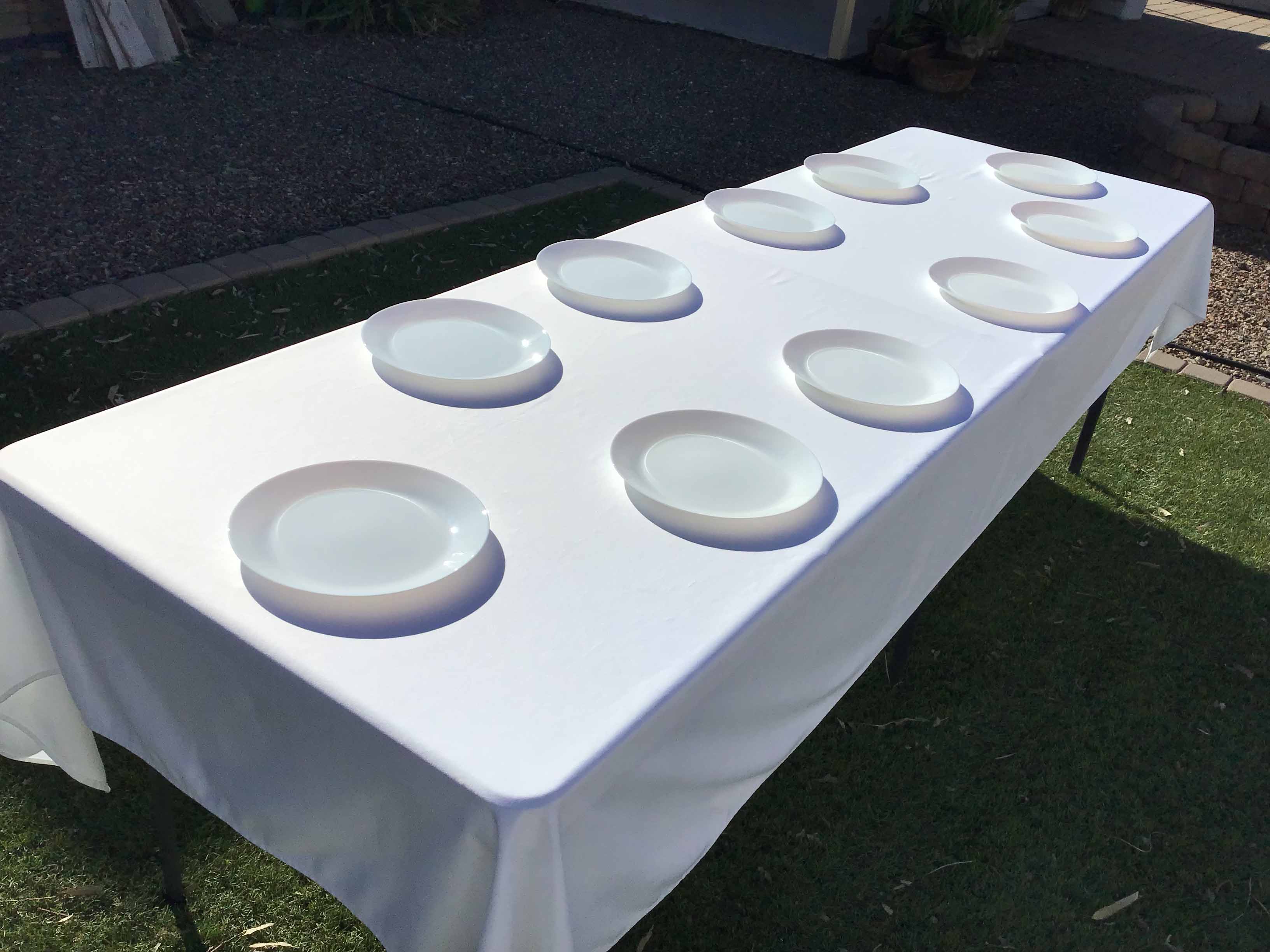 rectangle tablecloths (wrinkle-free scuba, white) - 55 x 120