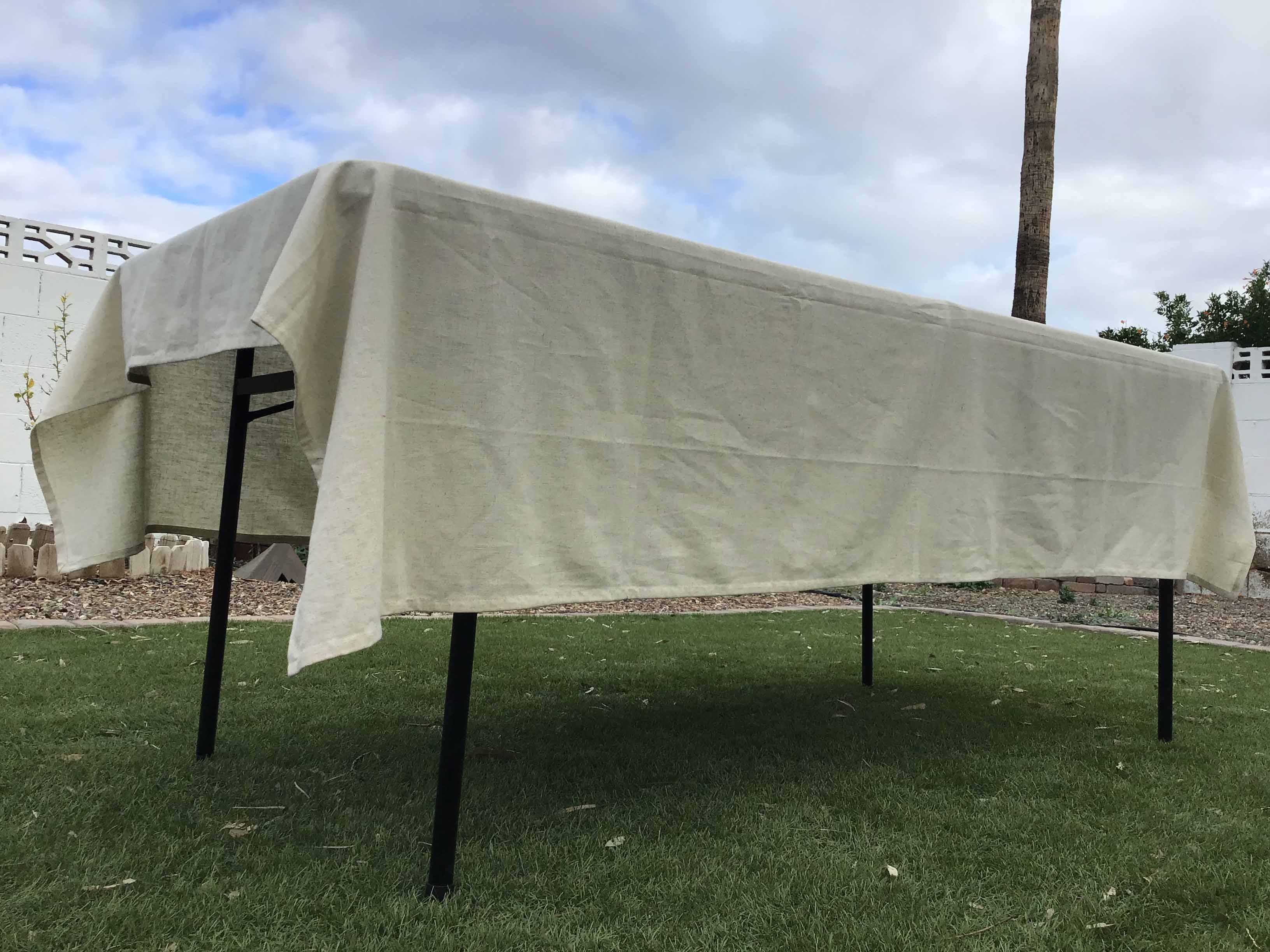 rectangle tablecloths (cream, cotton and linen blend) - 60 x 84