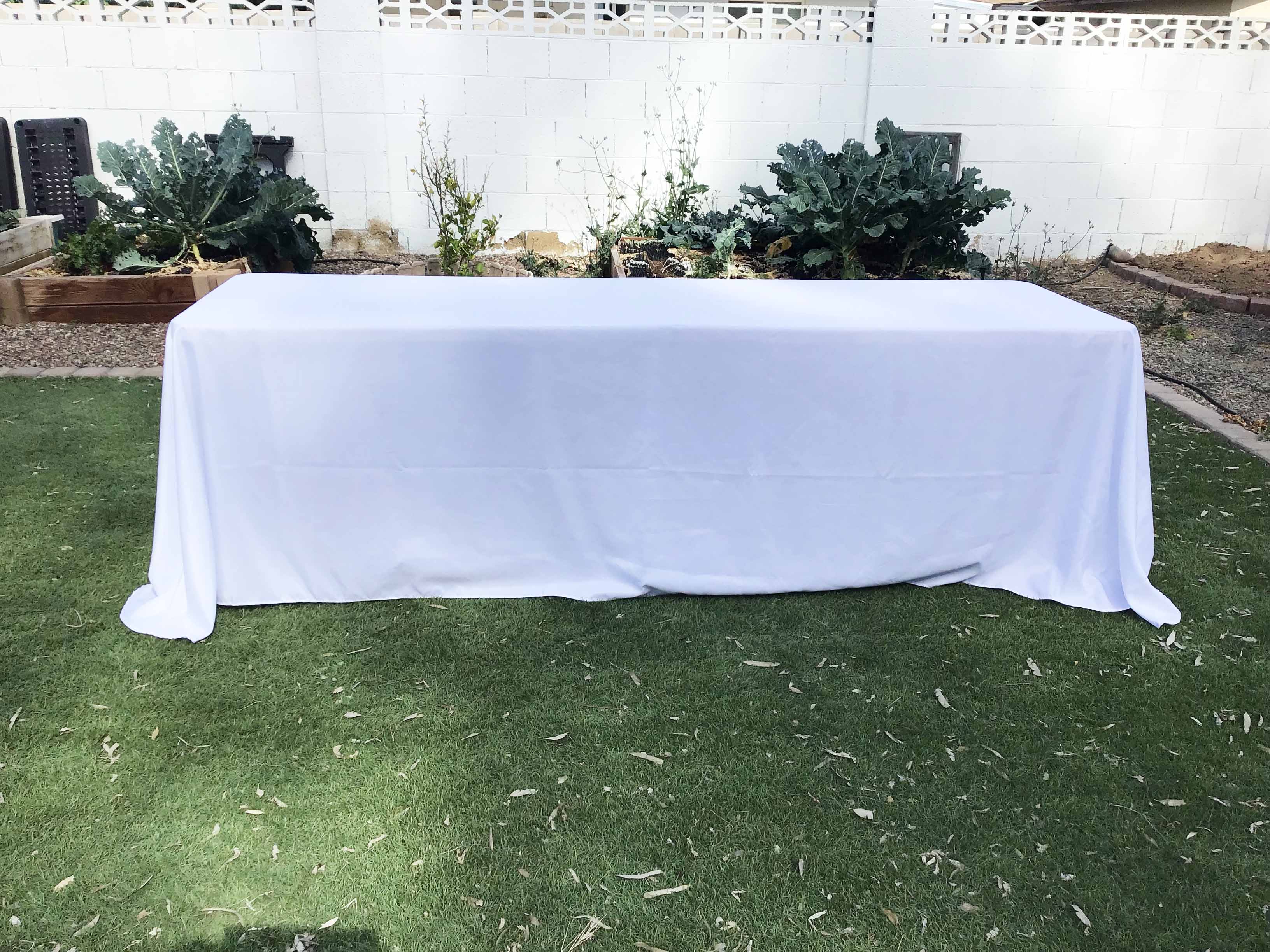 rectangle tablecloths (white) - 90 x 156 (rounded corner)