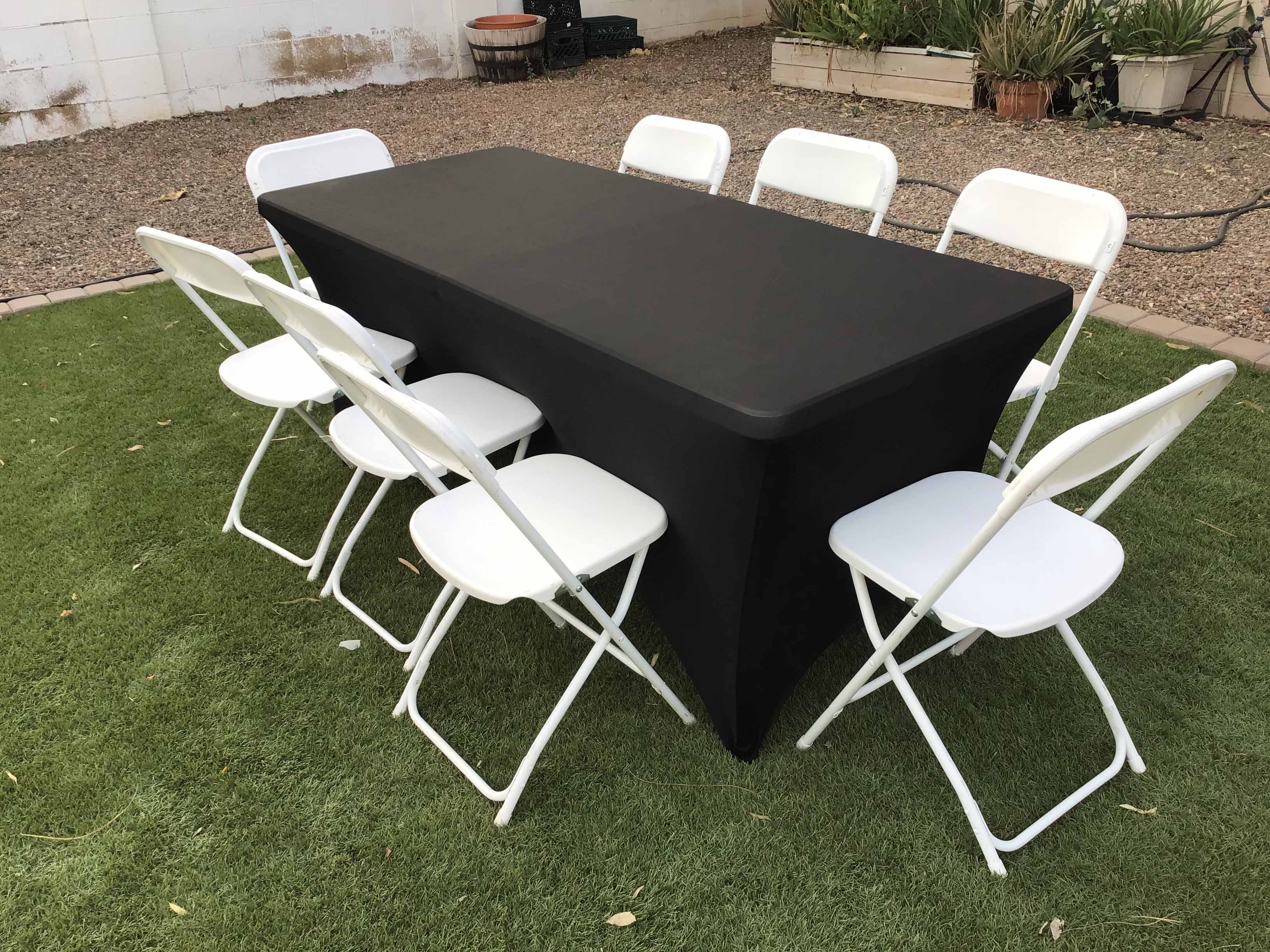 stretch spandex rectangle tablecloths (black) - for 6-ft. table