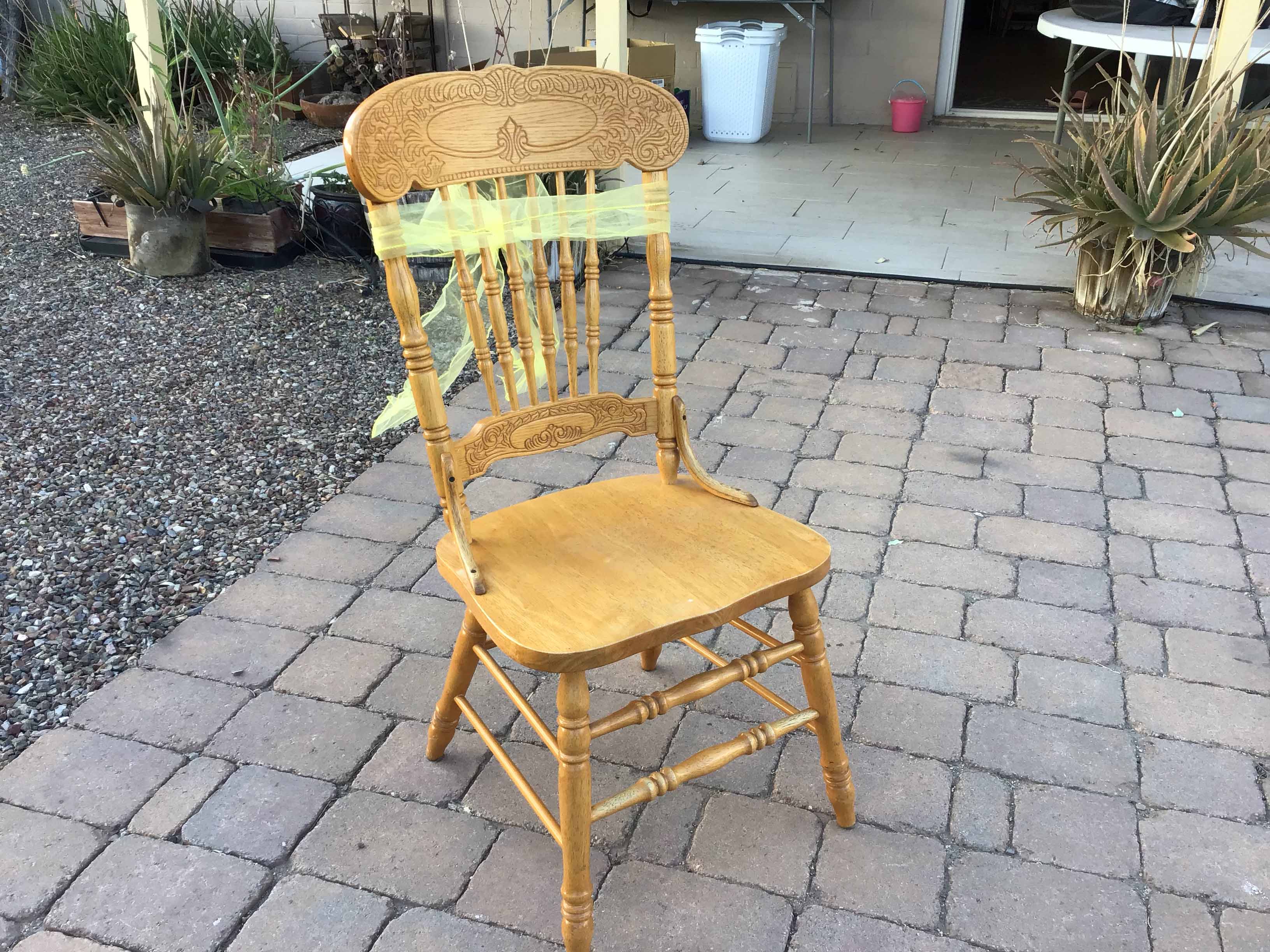 chair sash (organza, yellow) - 6 x 102