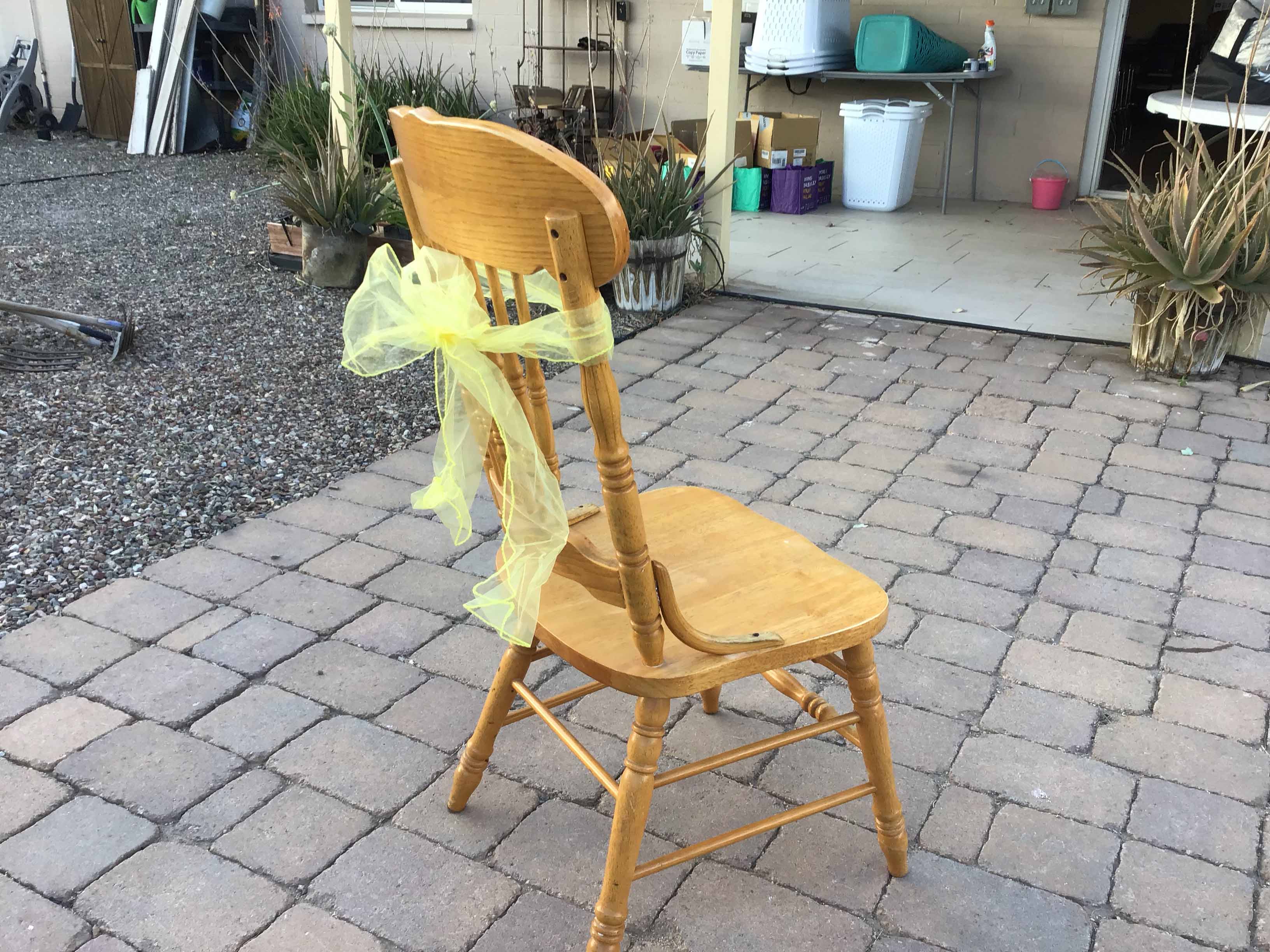chair sash (organza, yellow) - 6 x 102
