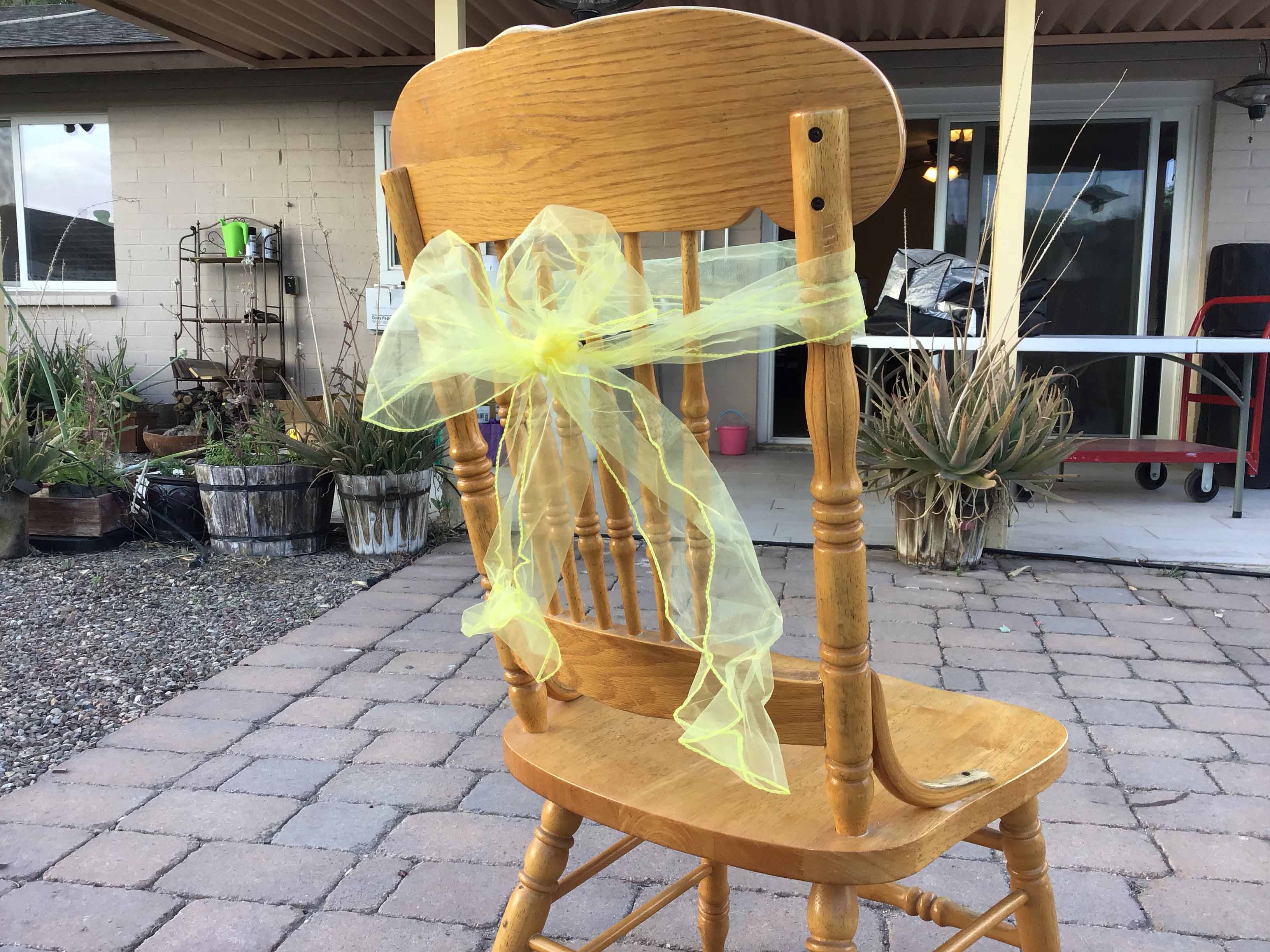 chair sash (organza, yellow) - 6 x 102