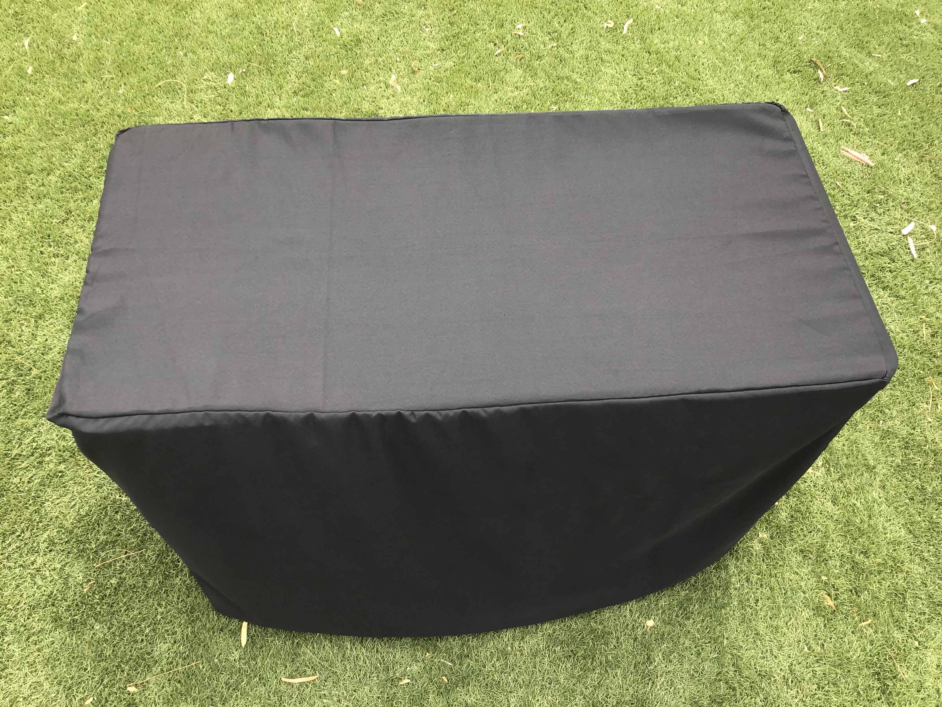 fitted polyester tablecloth for 4-foot rectangle tables (black)