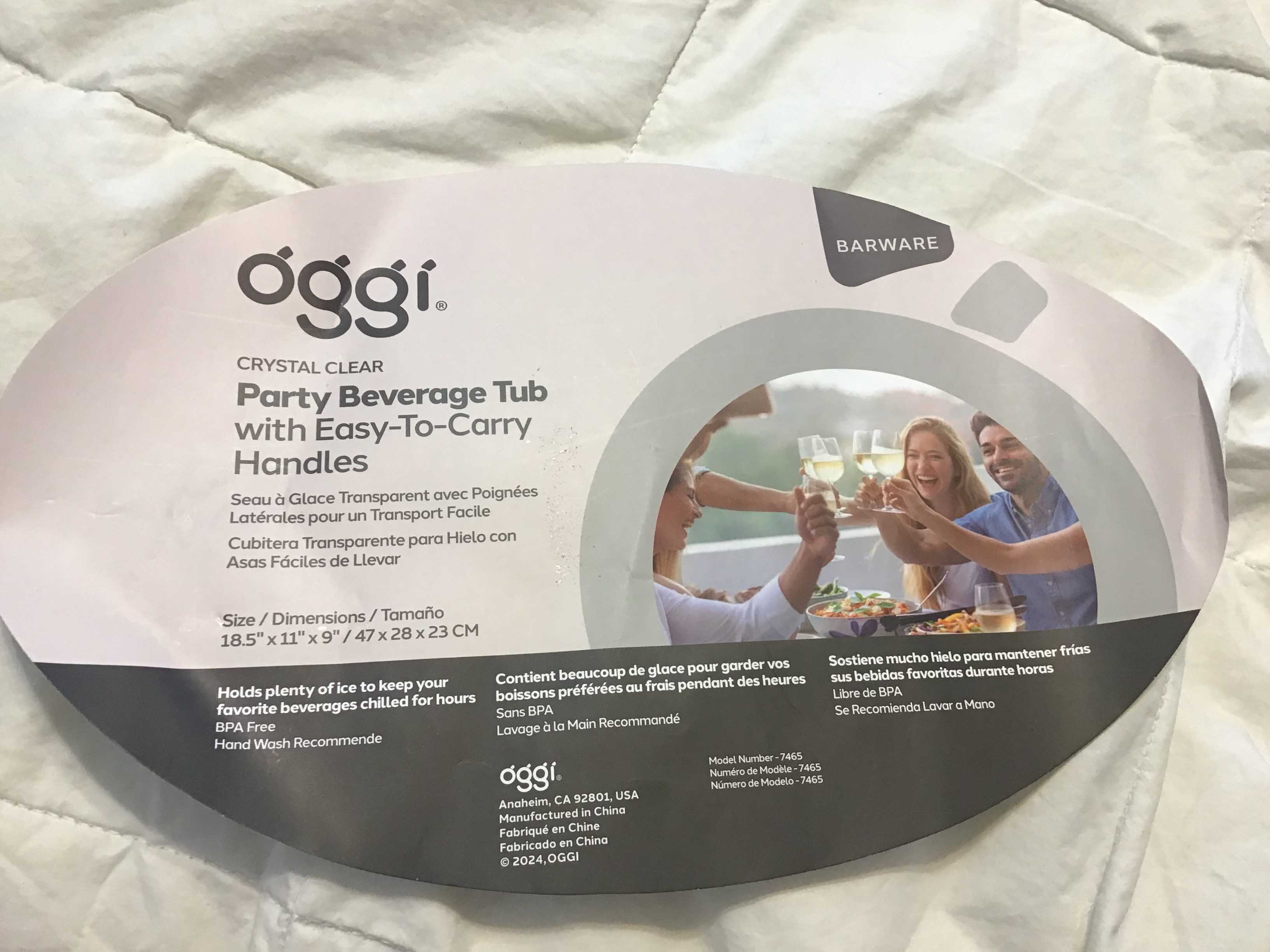 oval party tub / drink and ice bucket (transparent)