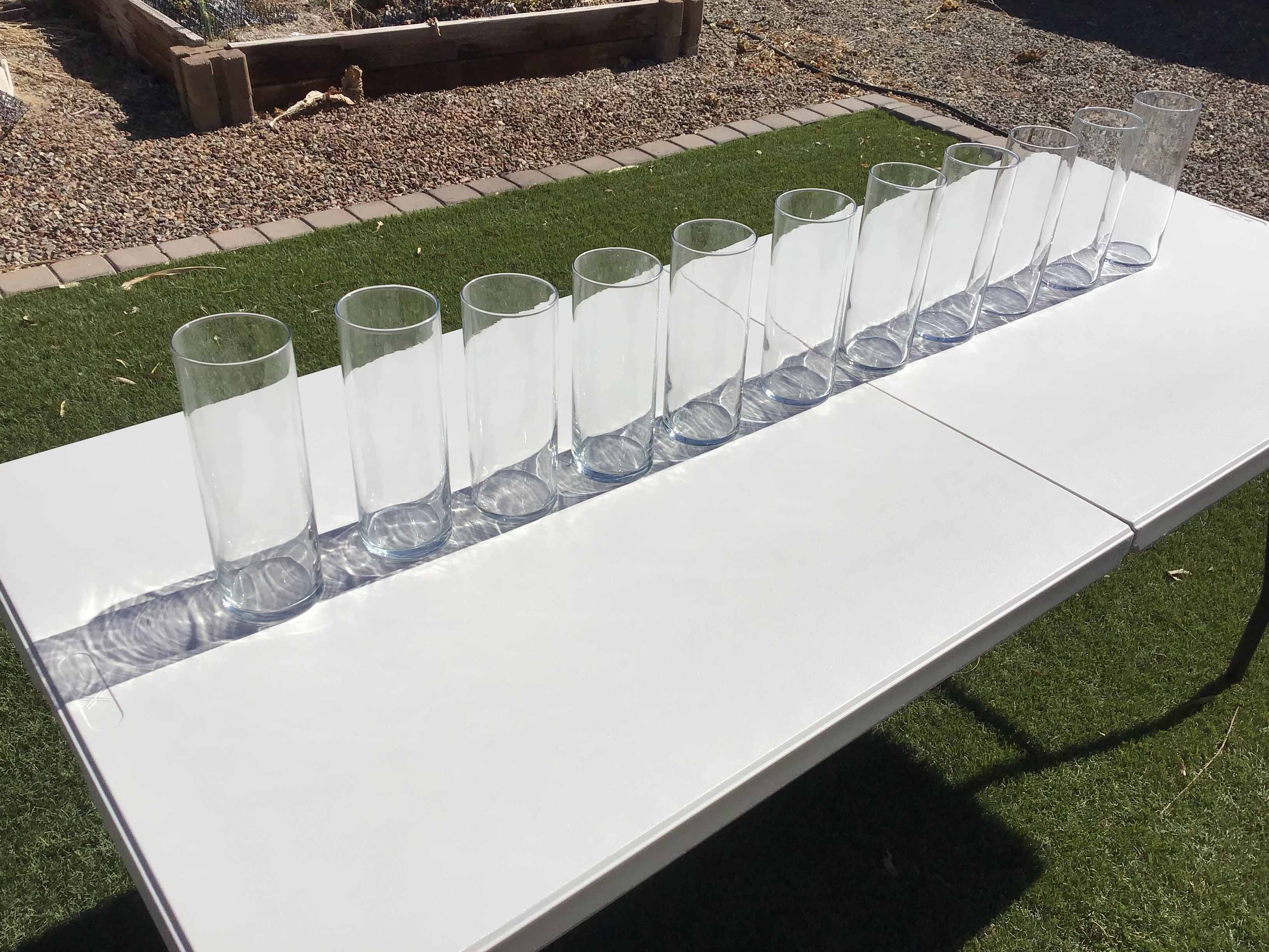 cylindical glass vase - 9 x 3.25