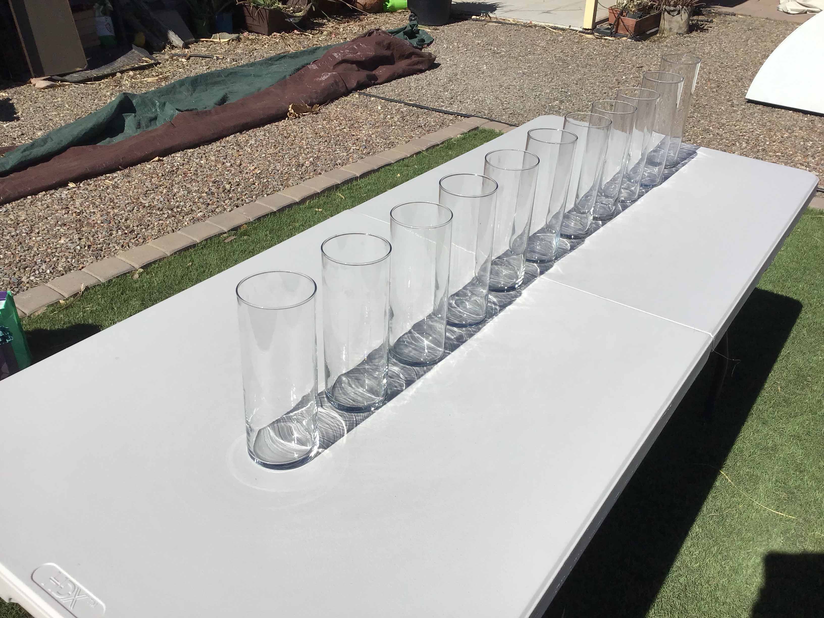 cylindical glass vase - 9 x 3.25