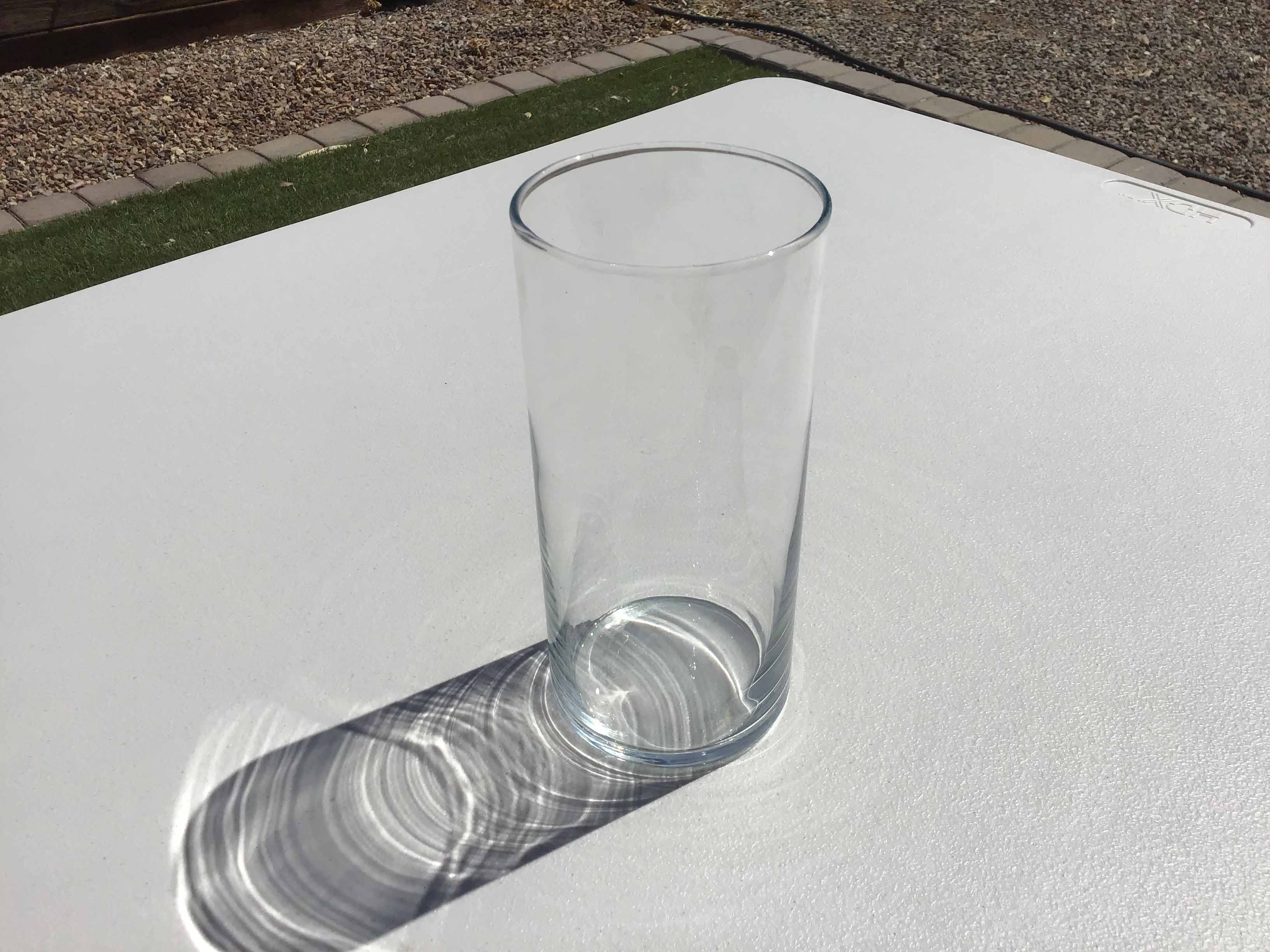 cylindical glass vase - 7.25 x 3.25