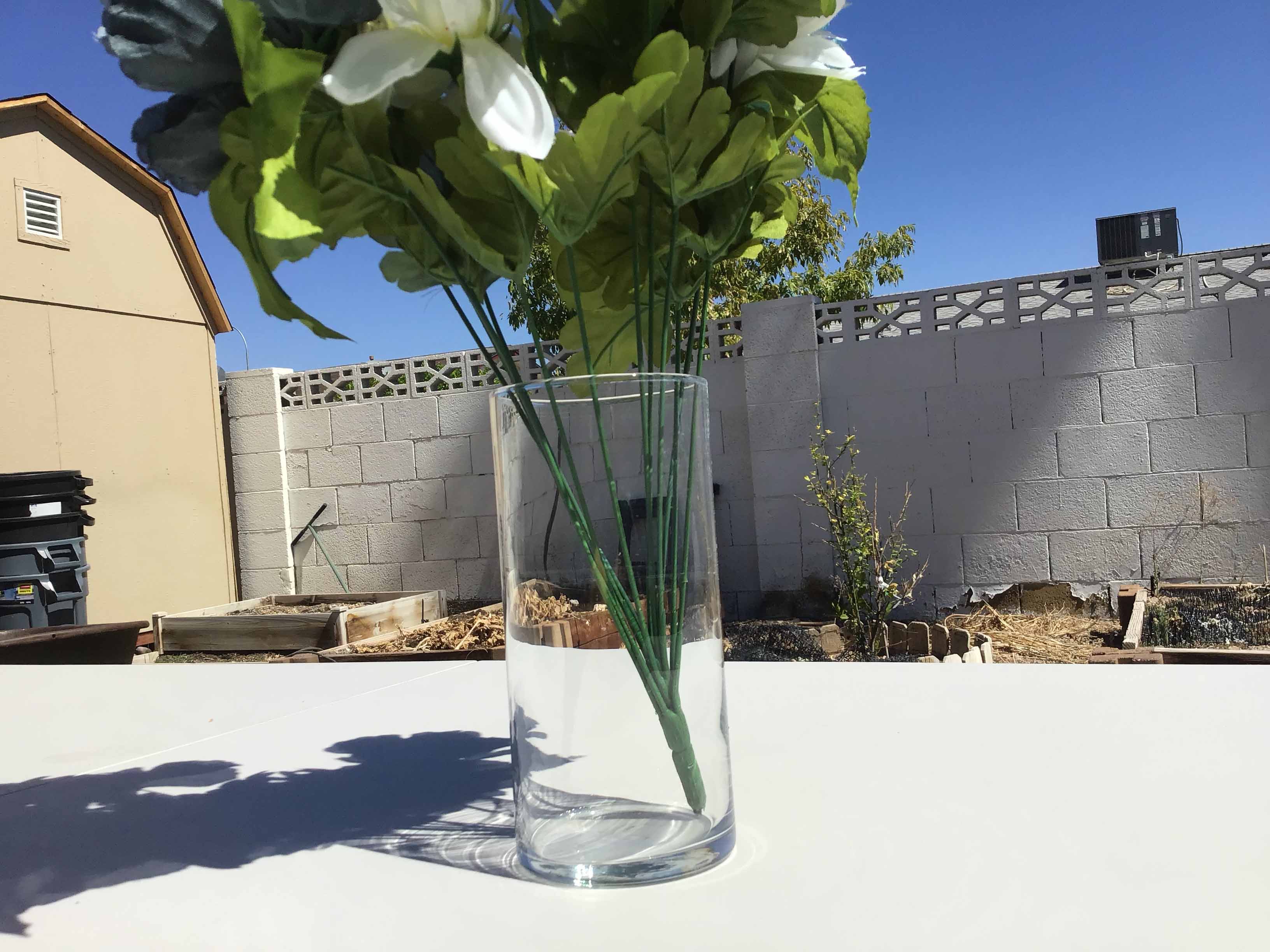 cylindical glass vase - 7.25 x 3.25