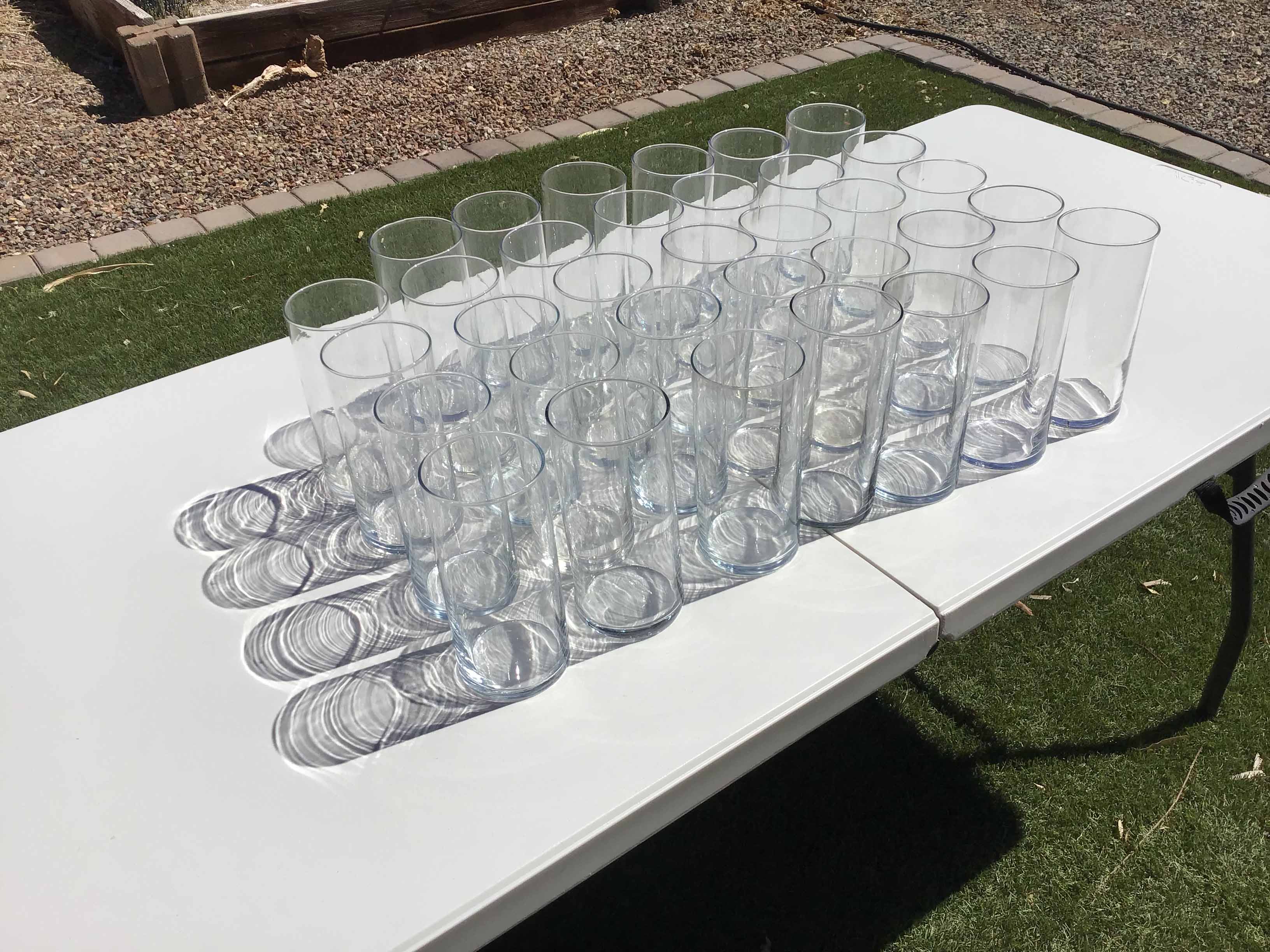 cylindical glass vase - 7.25 x 3.25