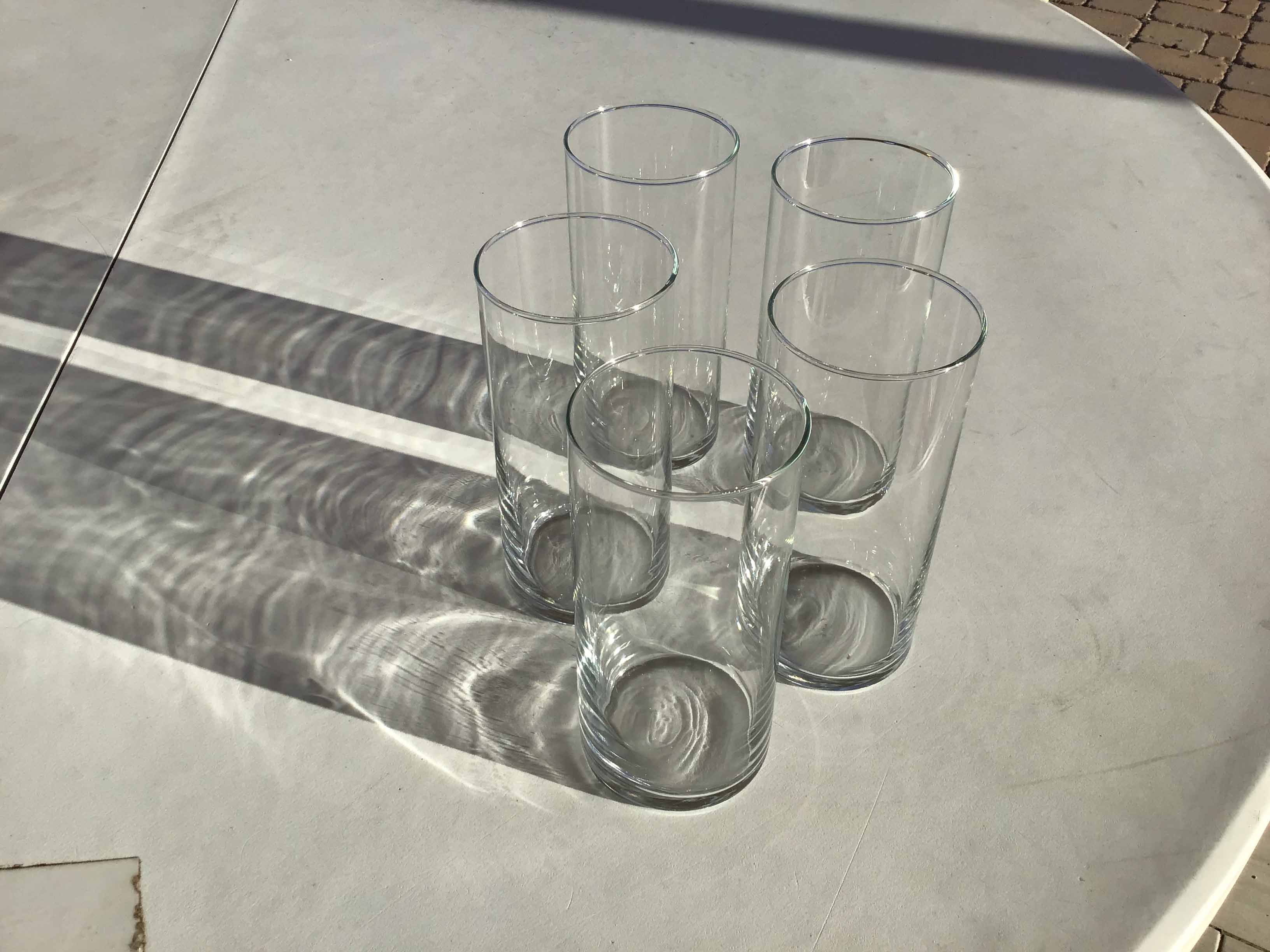 cylindrical glass vase - 7.25 x 3.25