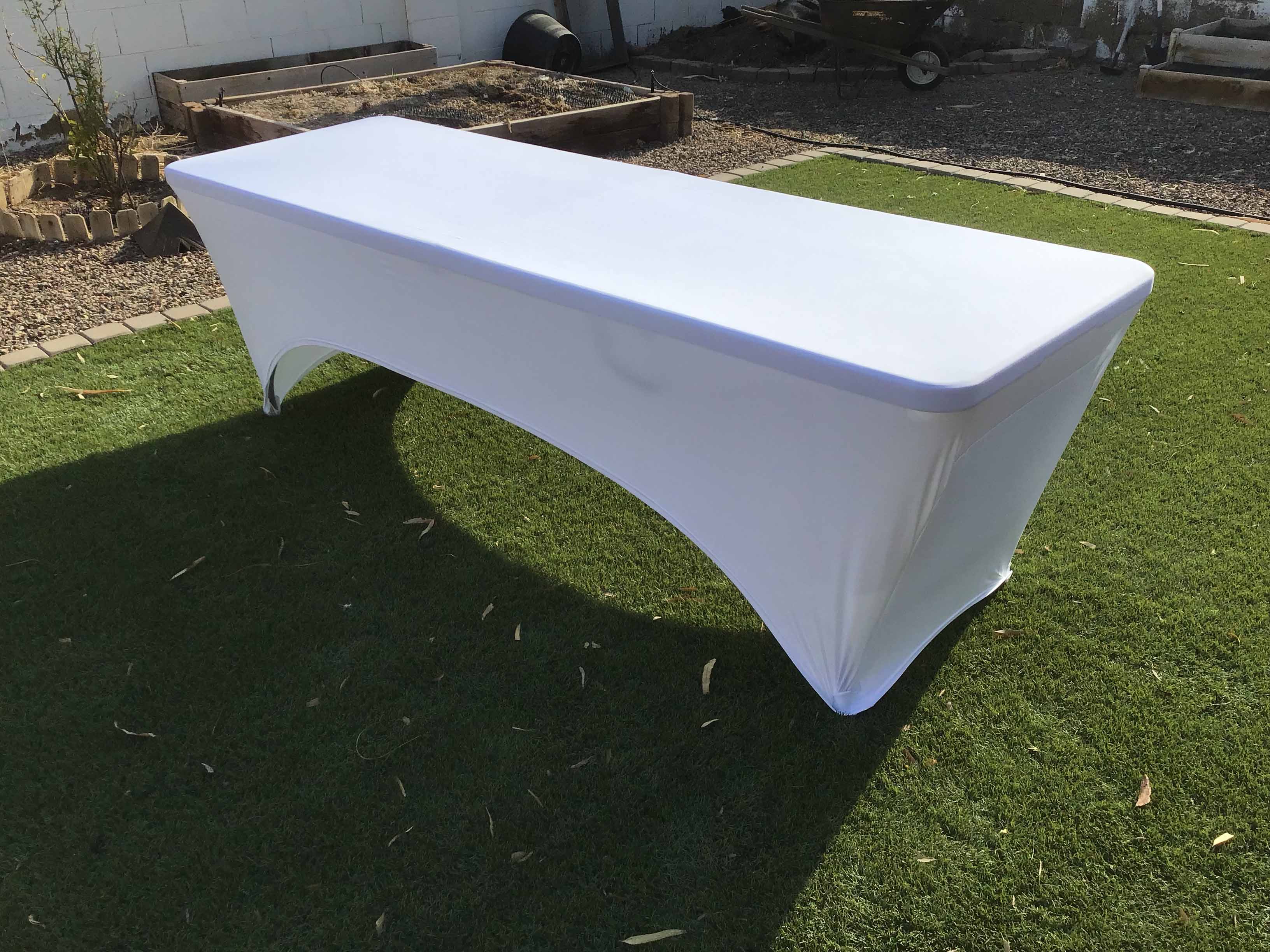 stretch spandex rectangle tablecloths (white) - for 8-ft. table