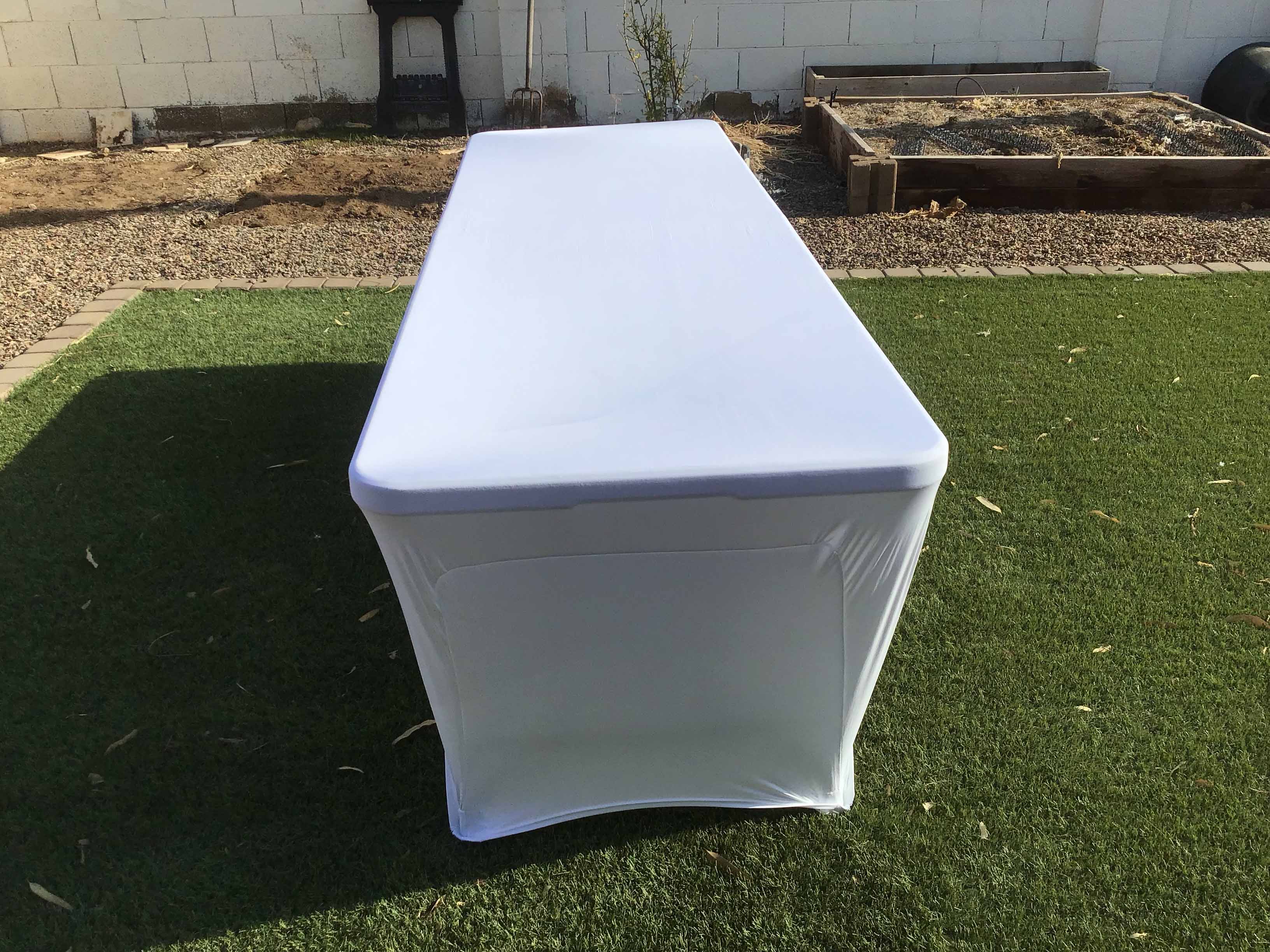 stretch spandex rectangle tablecloths (white) - for 8-ft. table