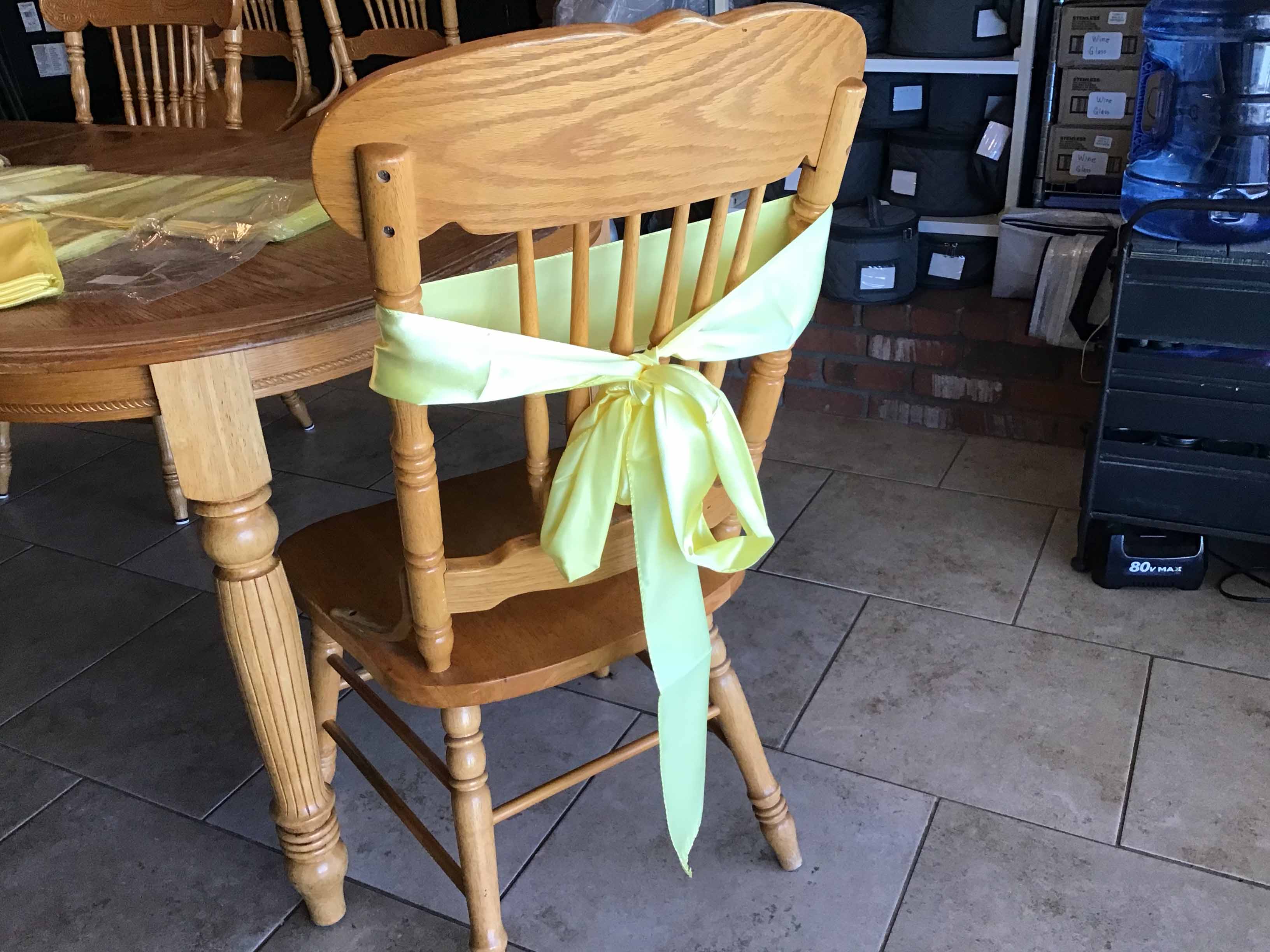 chair sash/cocktail table sash (satin, yellow) - 6 x 106