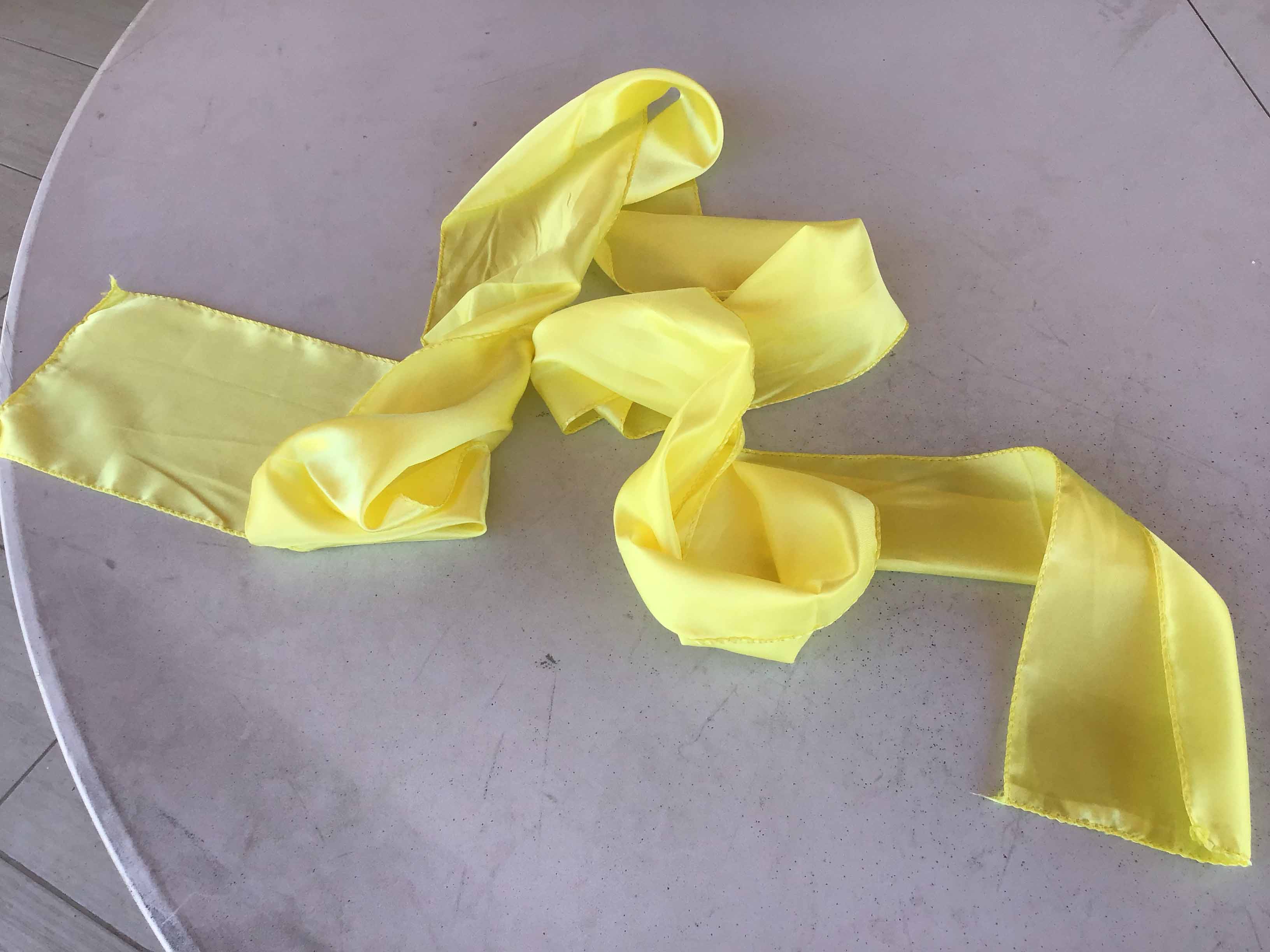 chair sash/cocktail table sash (satin, yellow) - 6 x 106