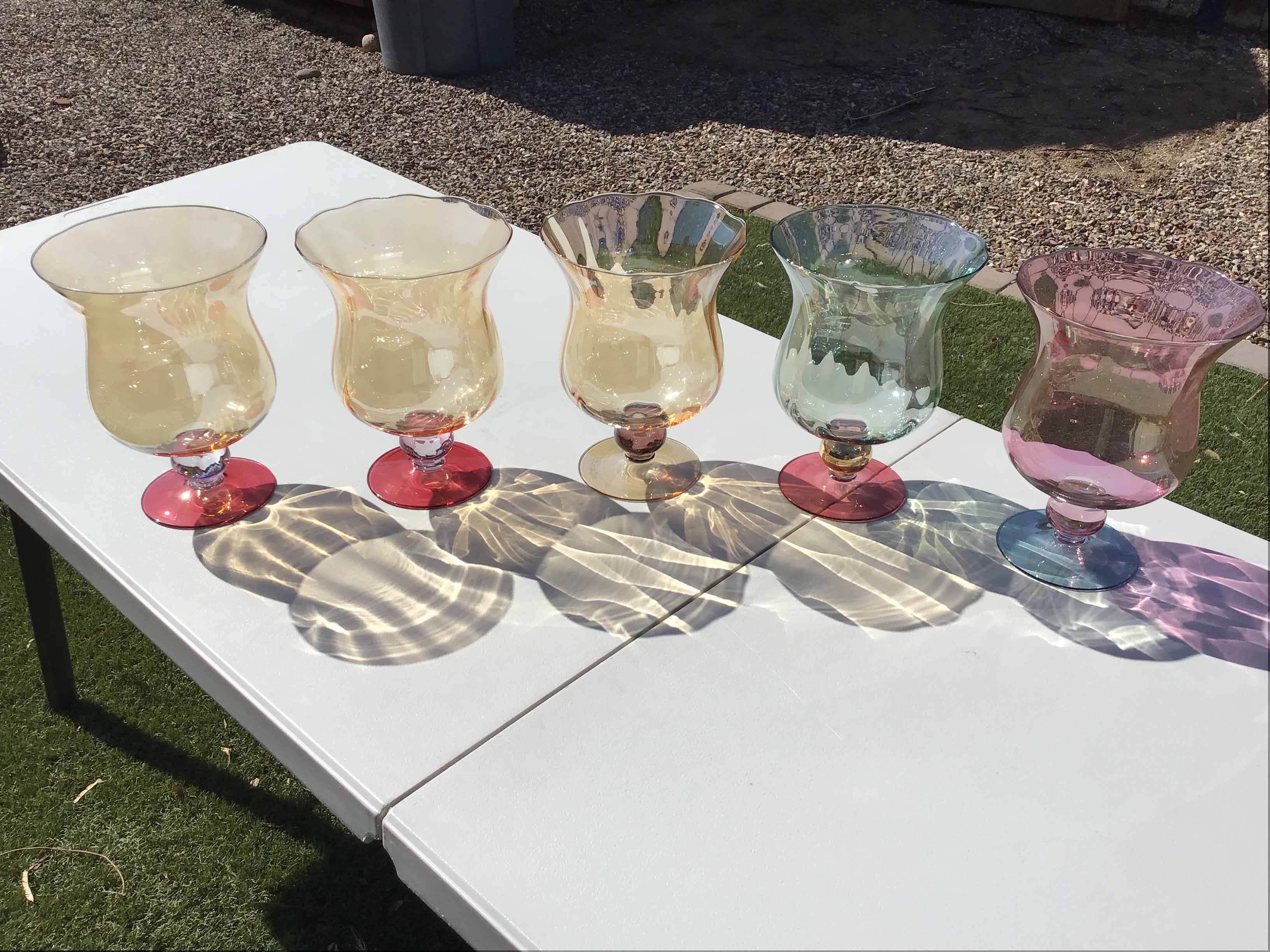 glass goblet vase - 10 x 7