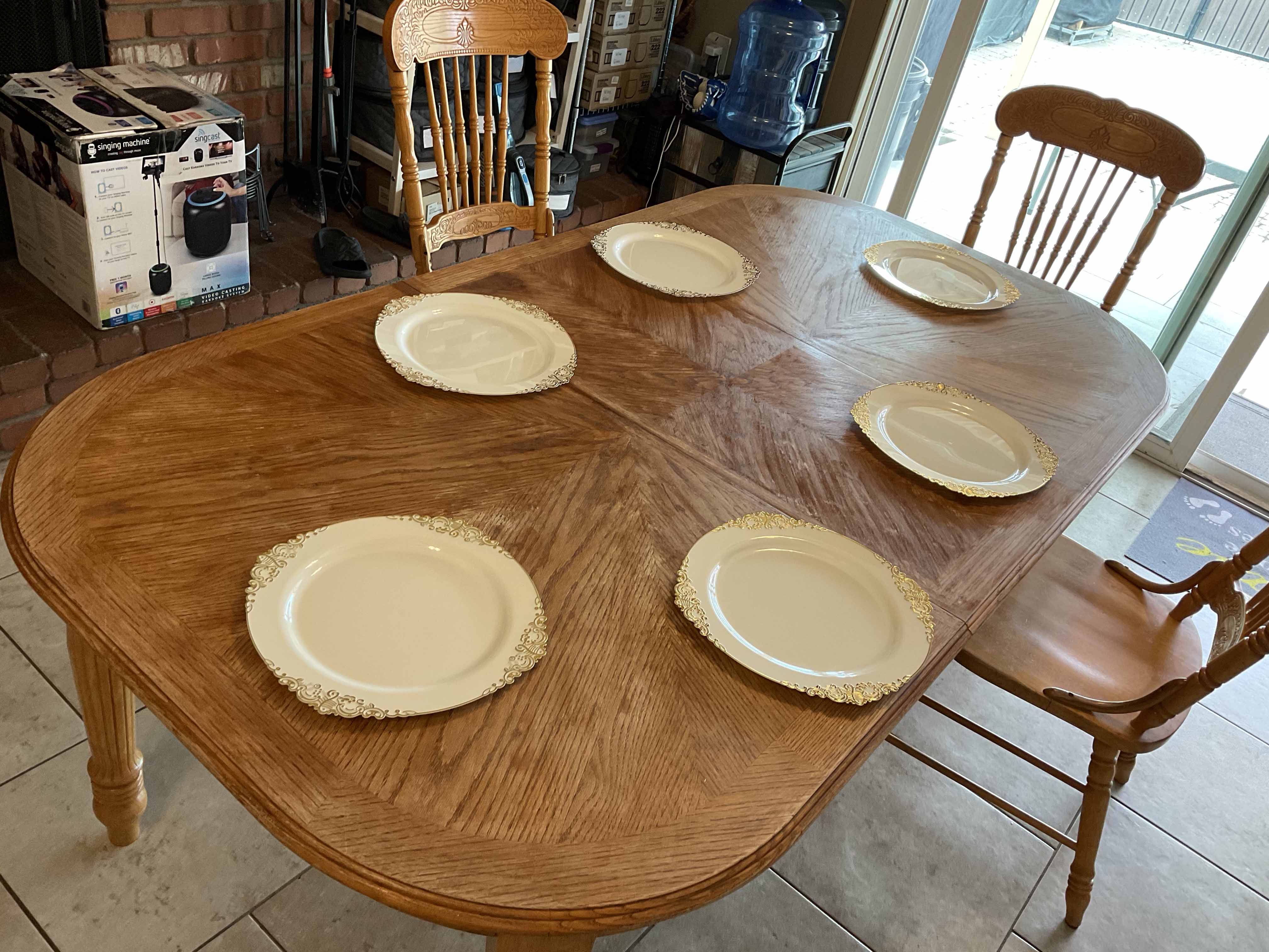 charger plates (ivory with gold embossed baroque rim) - 13
