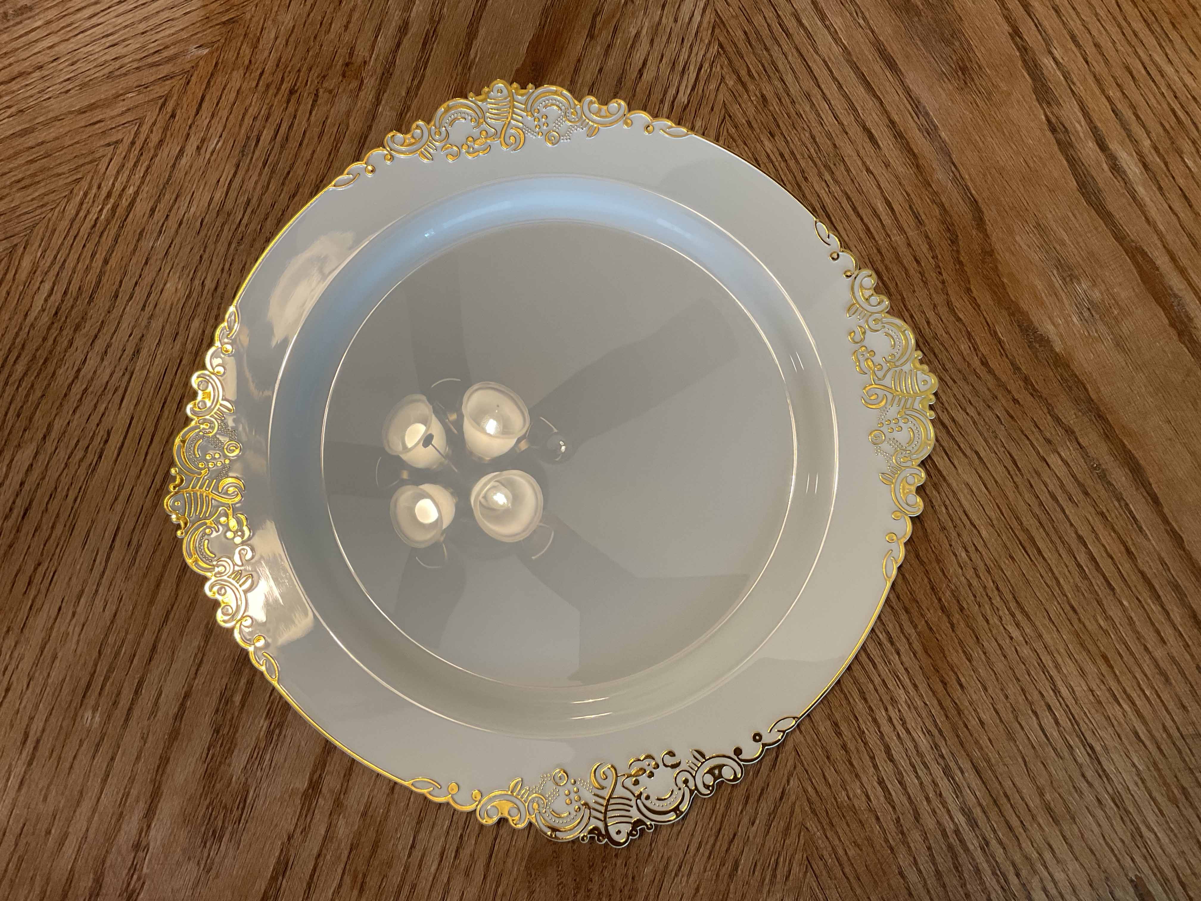 charger plates (ivory with gold embossed baroque rim) - 13