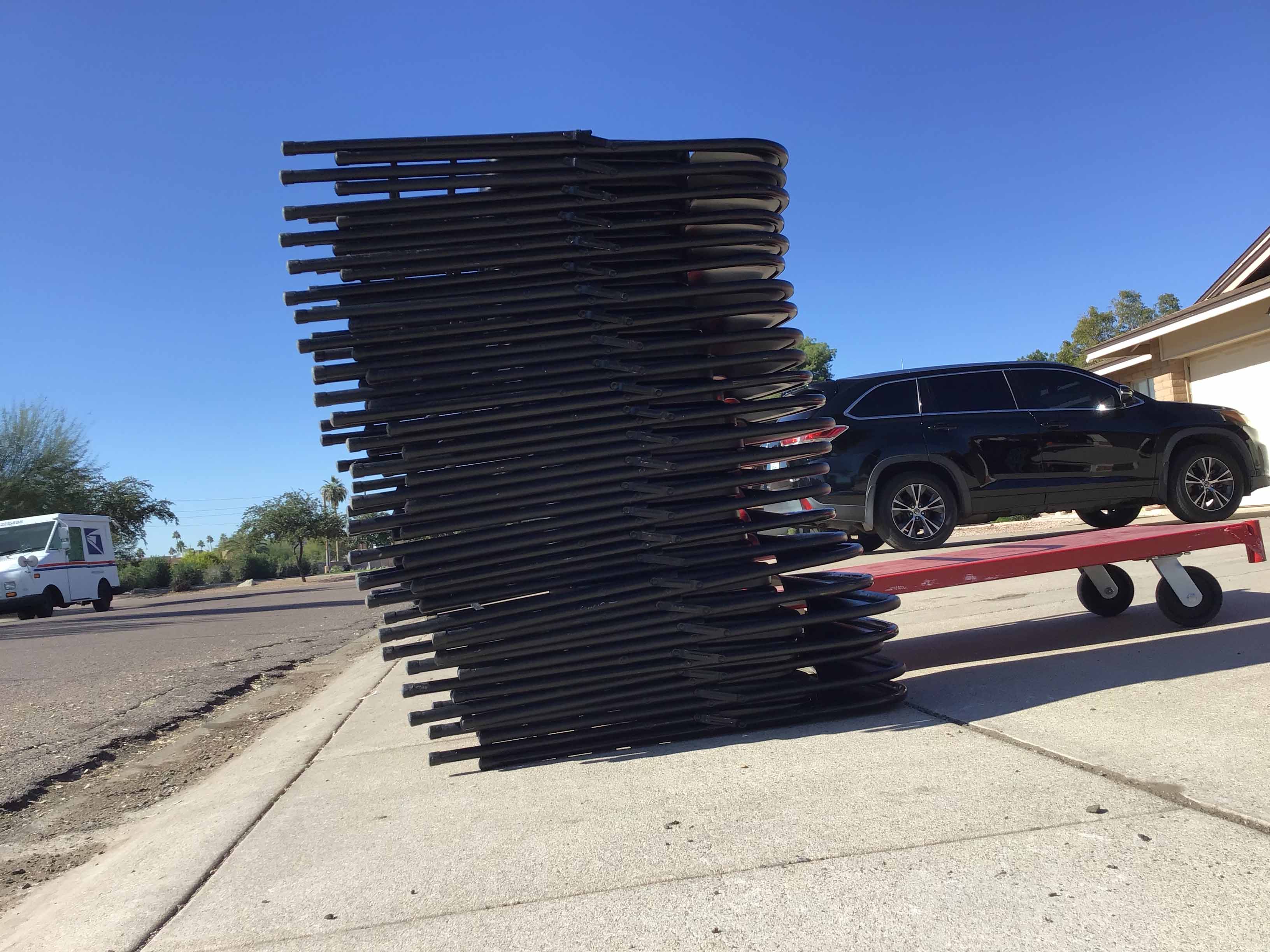 folding chairs (steel, black)