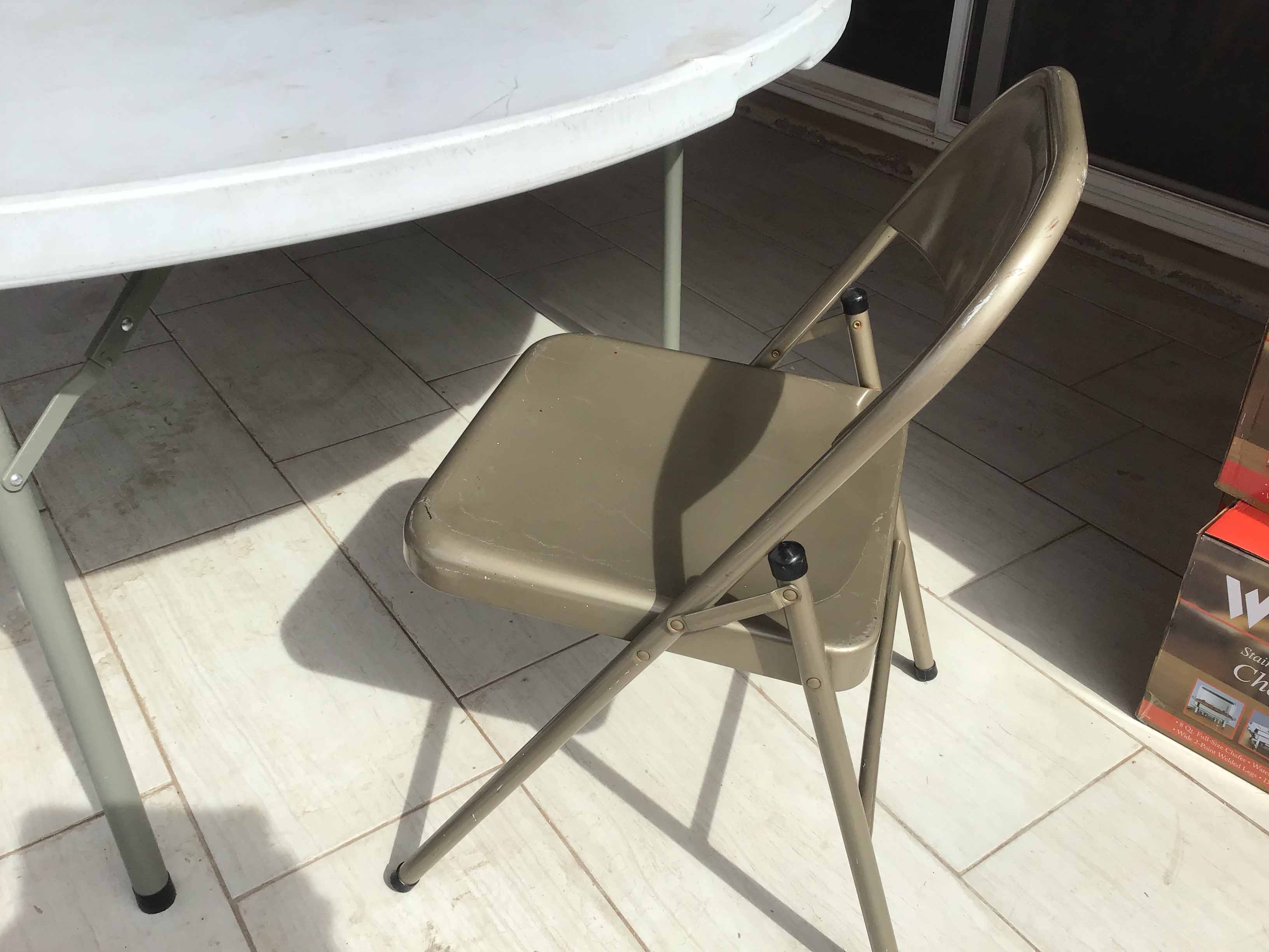 folding chairs (steel, dark tan)