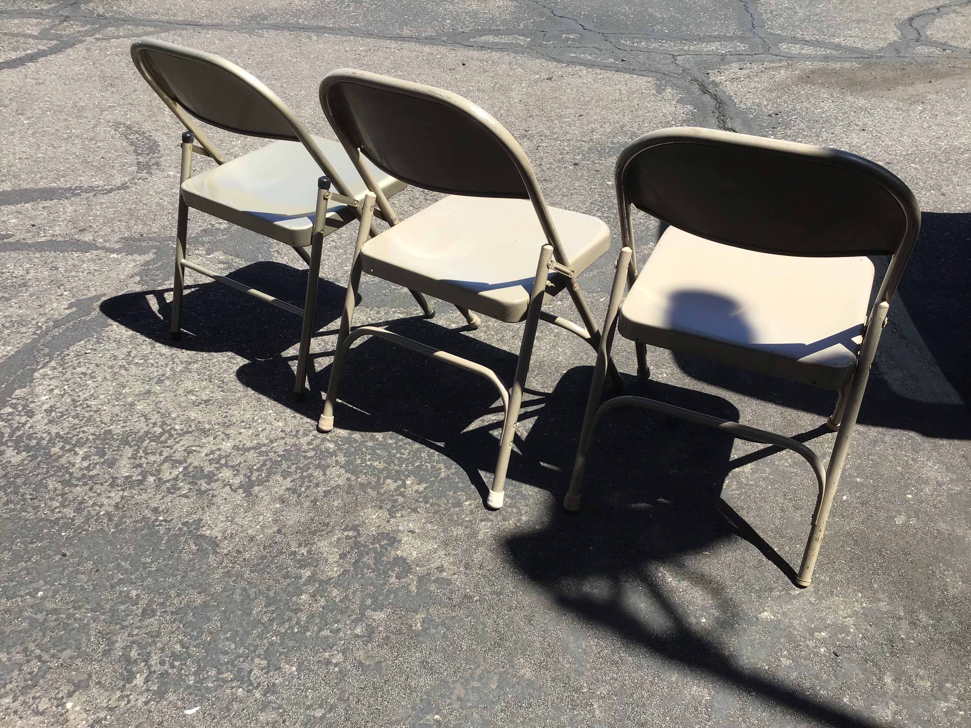 folding chairs (steel, dark tan)