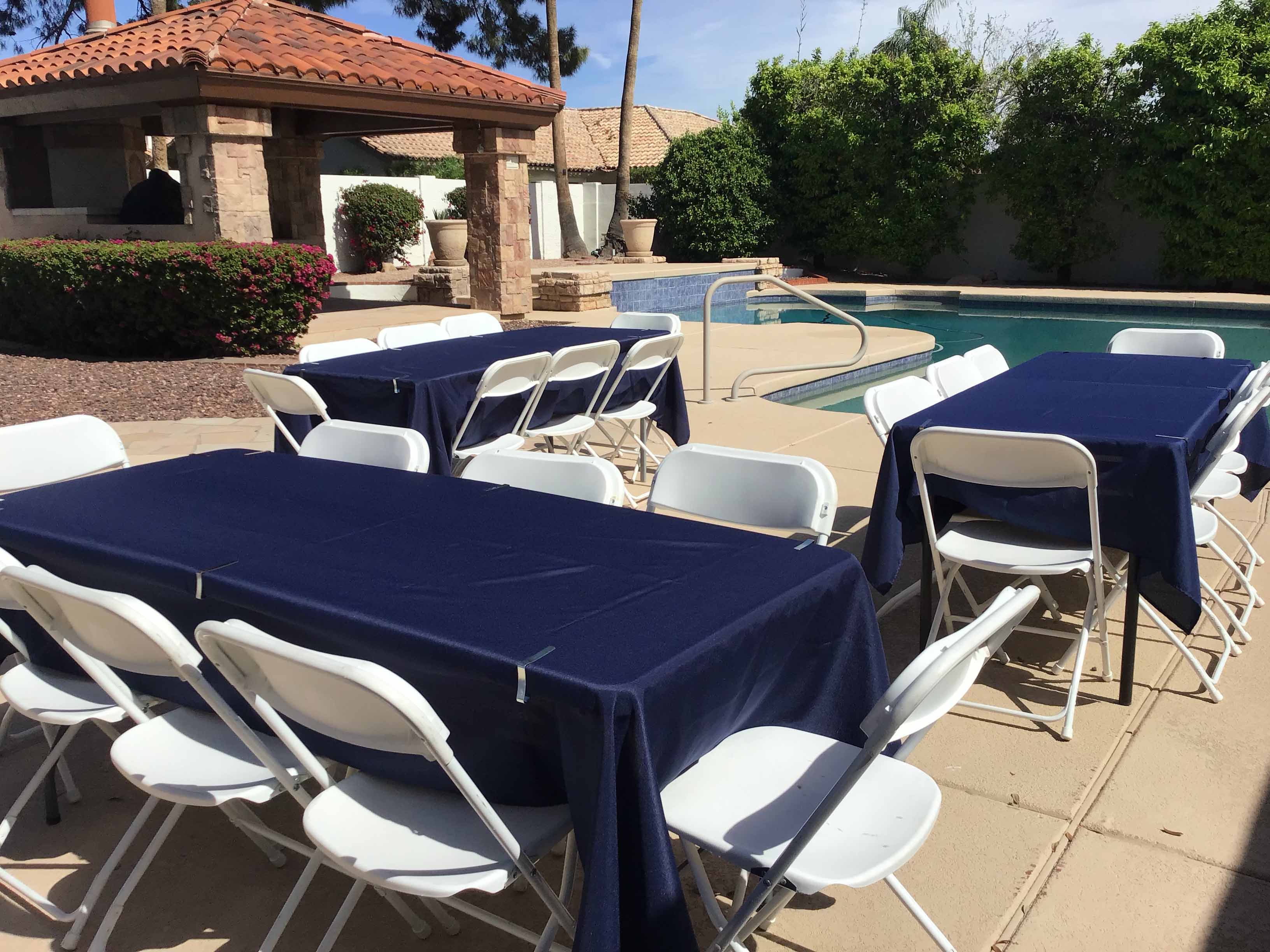 folding chairs (resin w/steel frame, white)