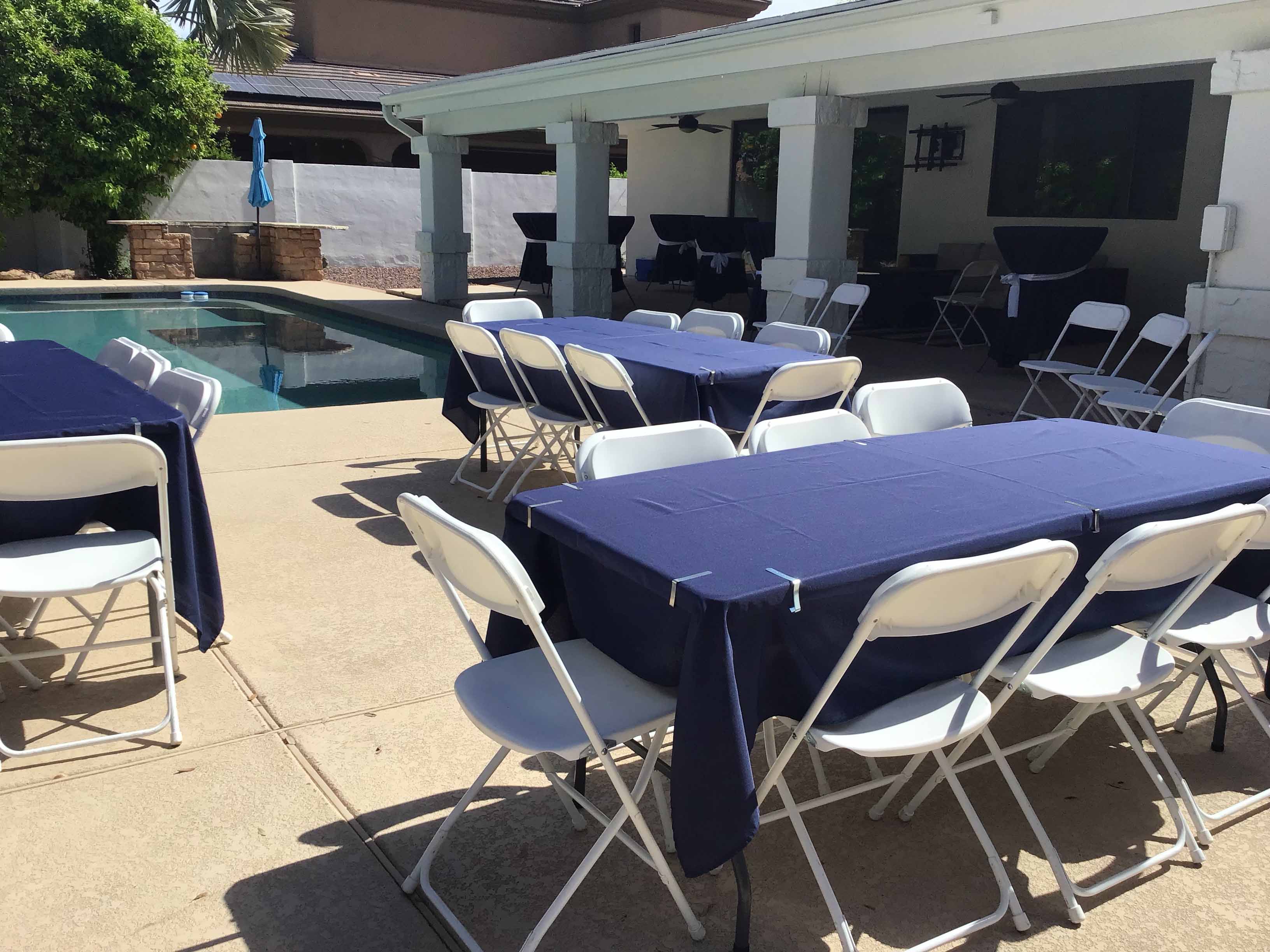 folding chairs (resin w/steel frame, white)