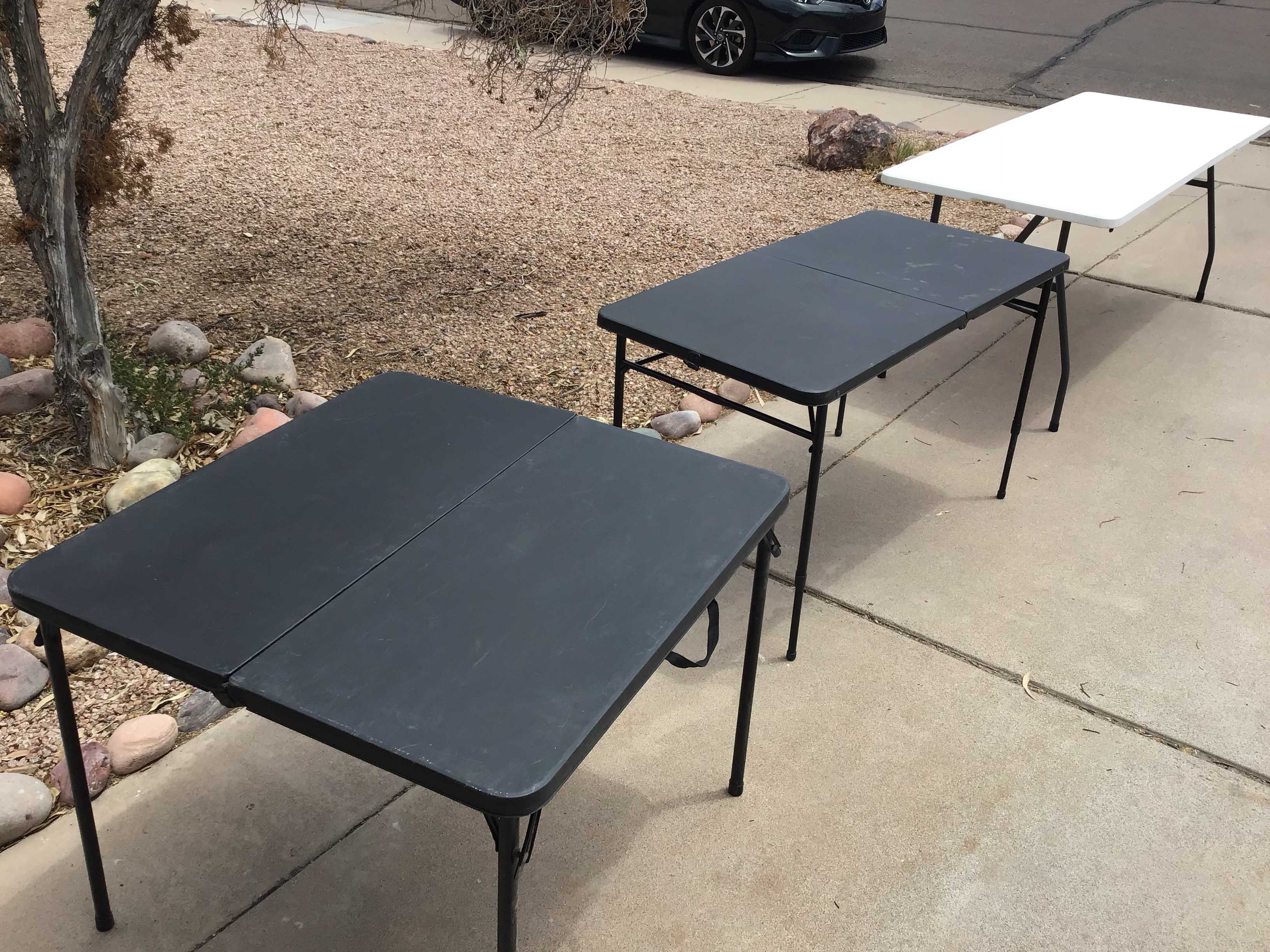 4 foot rectangle tables (adjustable heights)