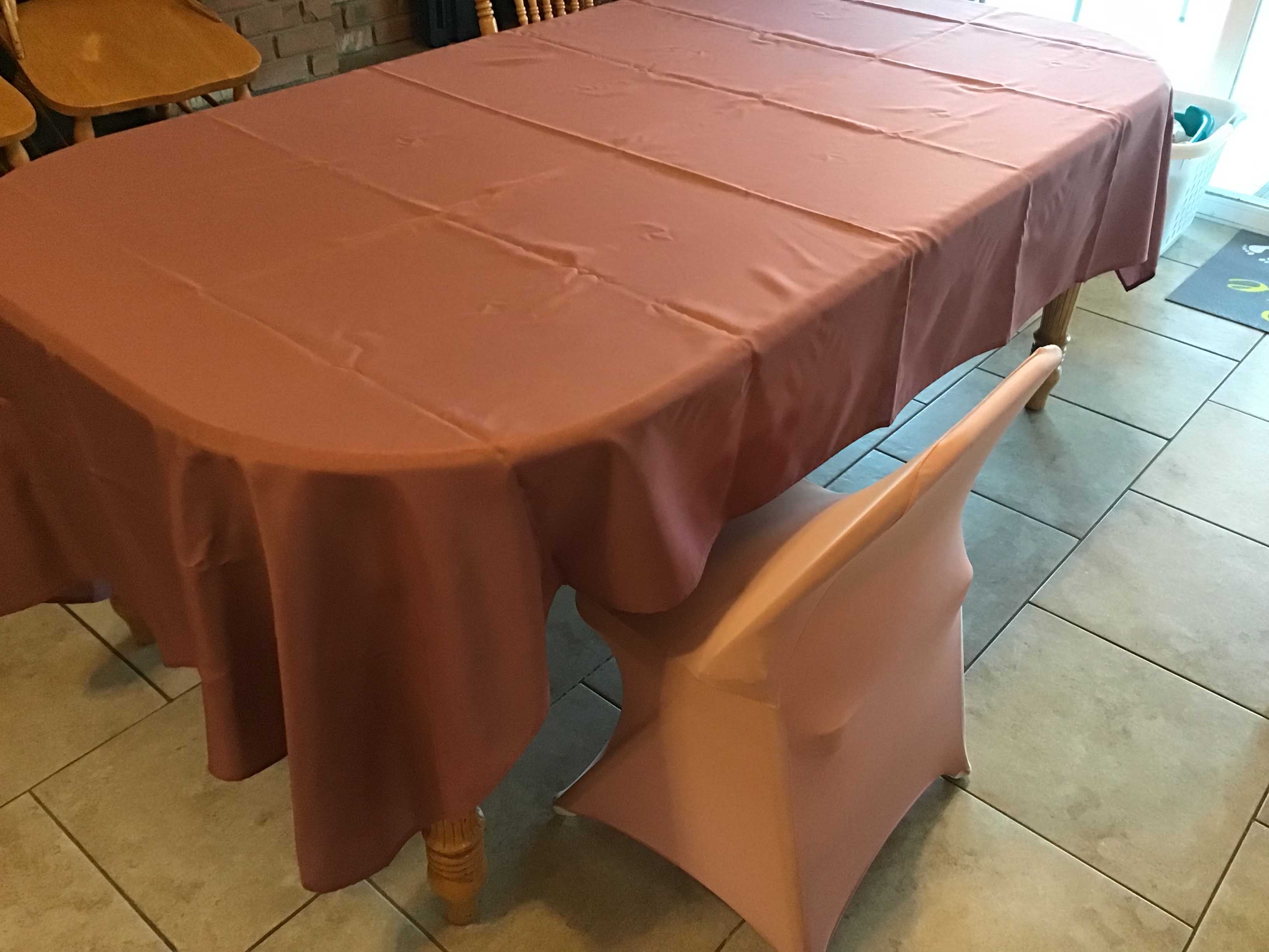 spandex stretch-fitted slip-on chair covers (dusty rose)