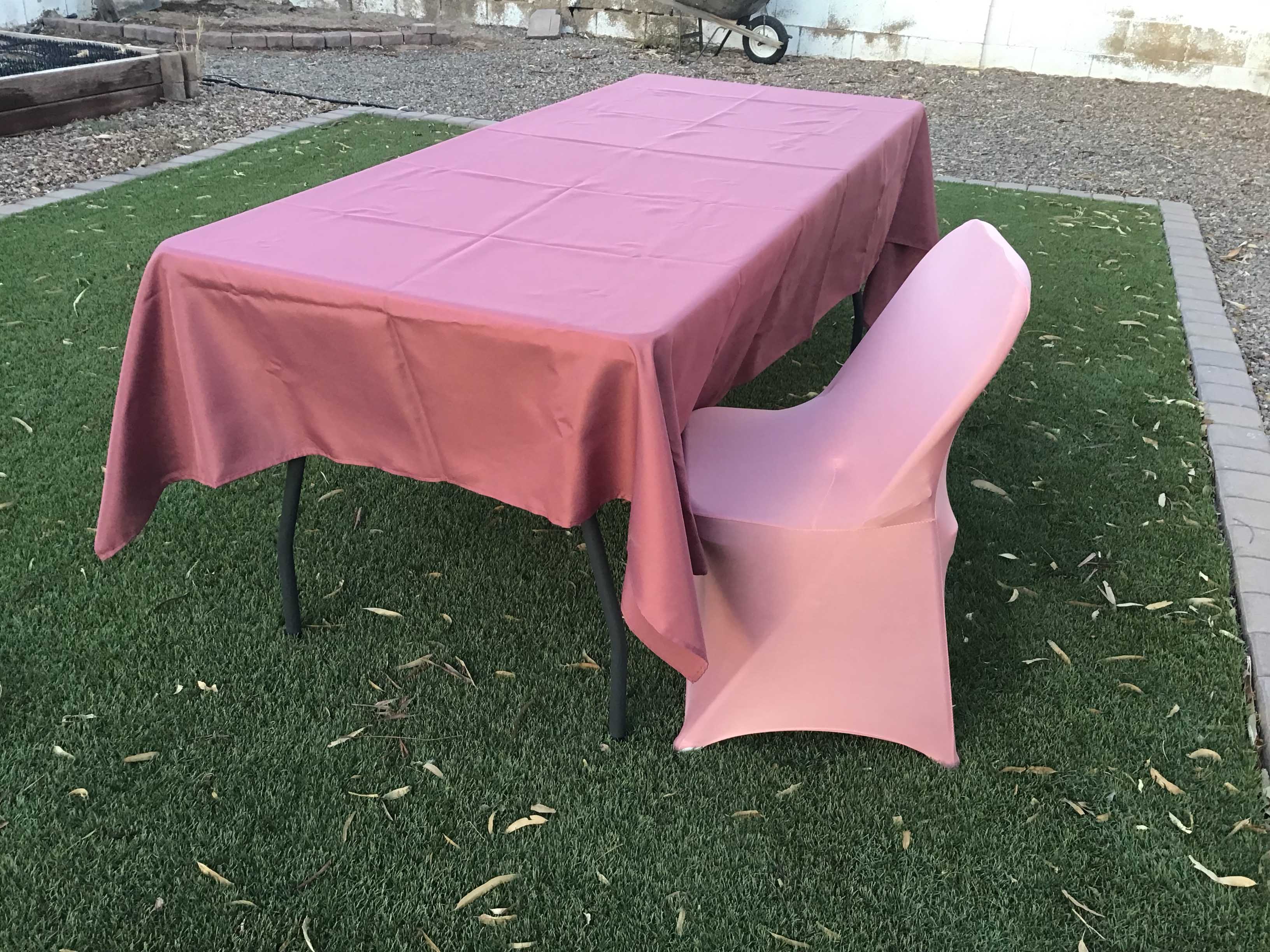 spandex stretch-fitted slip-on chair covers (dusty rose)