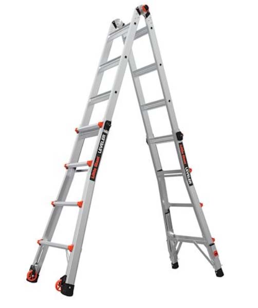 Little Giant Leveler (ladder; can reach up to 18 ft.)
