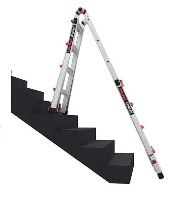 Little Giant Leveler (ladder; can reach up to 18 ft.)