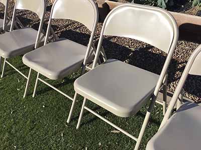 folding chairs (steel, beige)