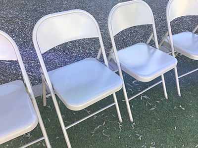 folding chairs (steel, beige)