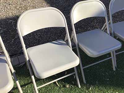 folding chairs (steel, beige)