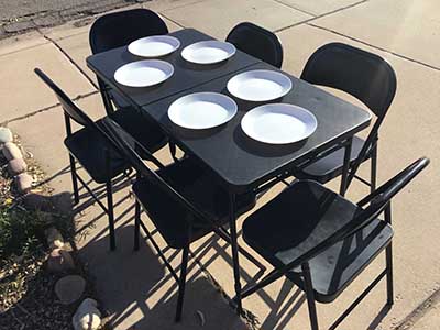 4 foot rectangle tables (adjustable heights)