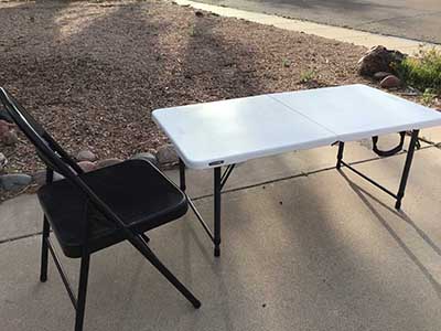 4 foot rectangle tables (adjustable heights)