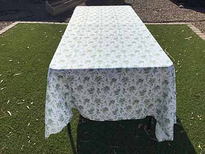 rectangle tablecloths (dusty sage green floral print) - 60 x 102